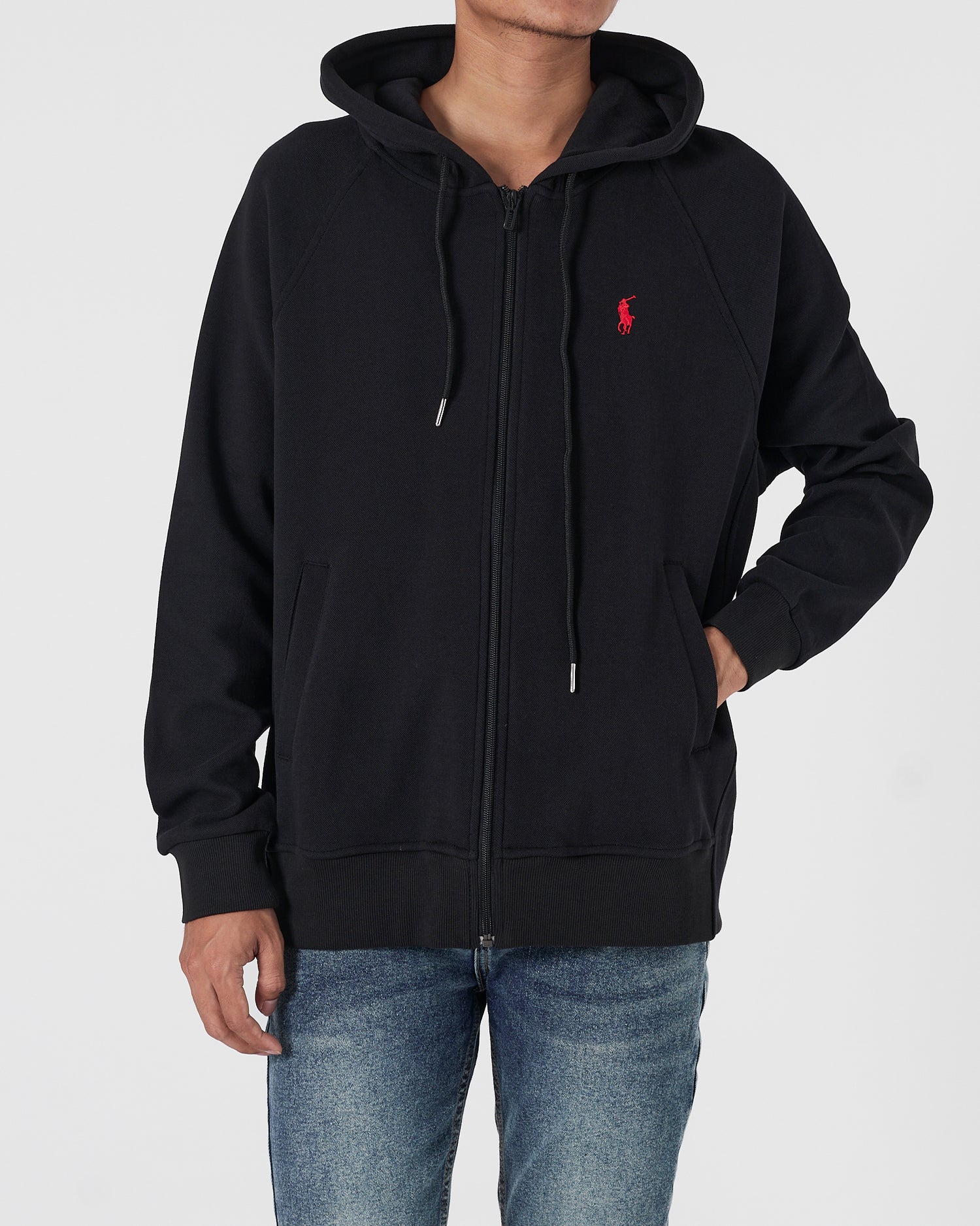 RL Plain Color Men Black Zipped Hoodie 28.90