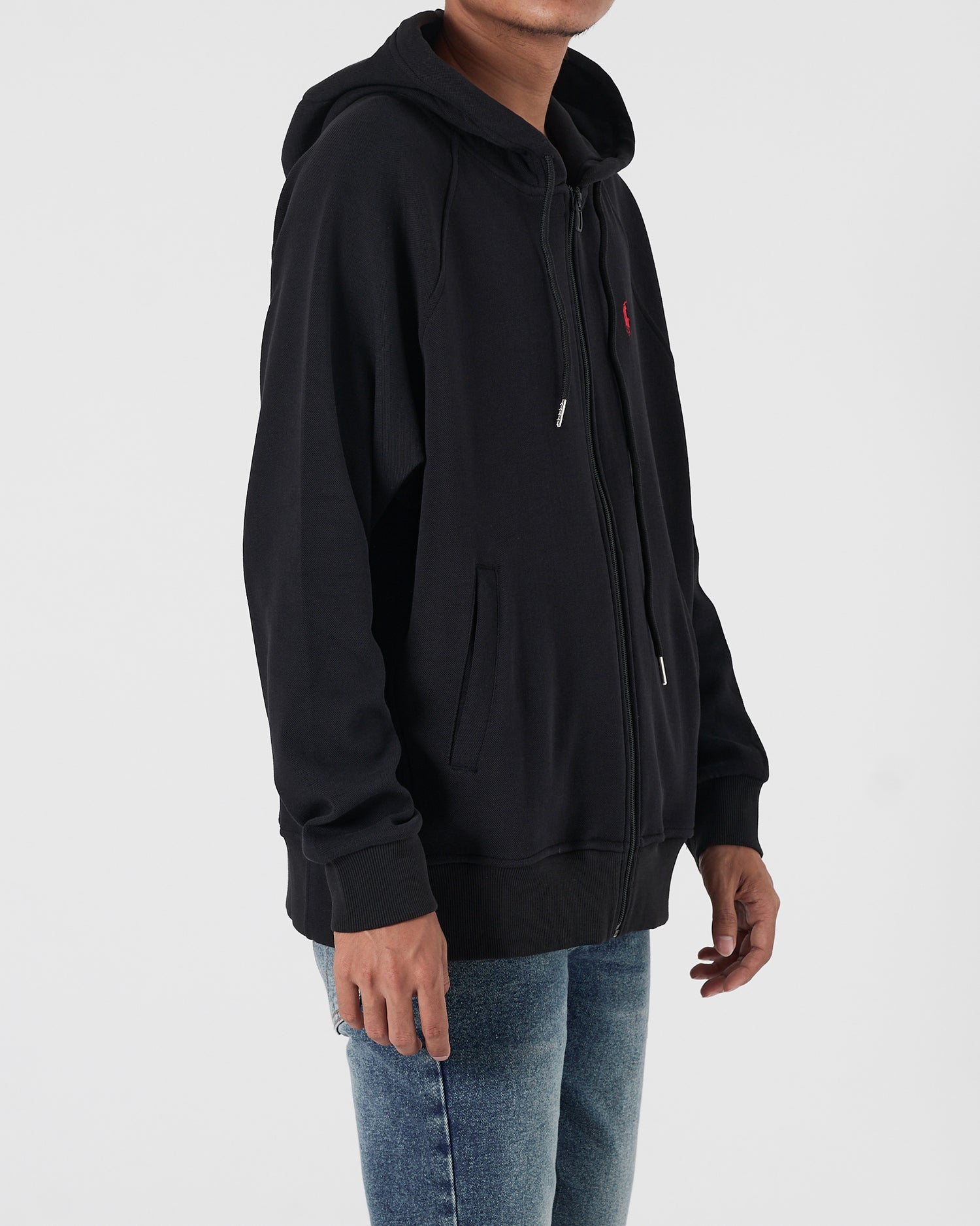 RL Plain Color Men Black Zipped Hoodie 28.90