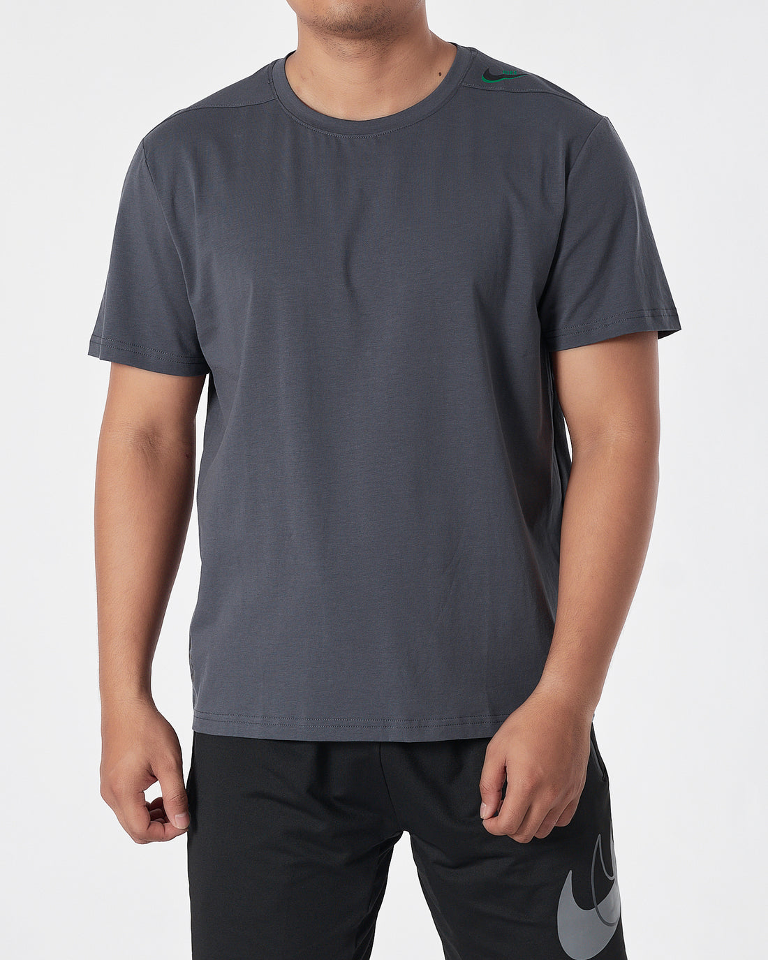 NIK Swooh  Shoulder Printed Men Dark Grey T-Shirt 13.50