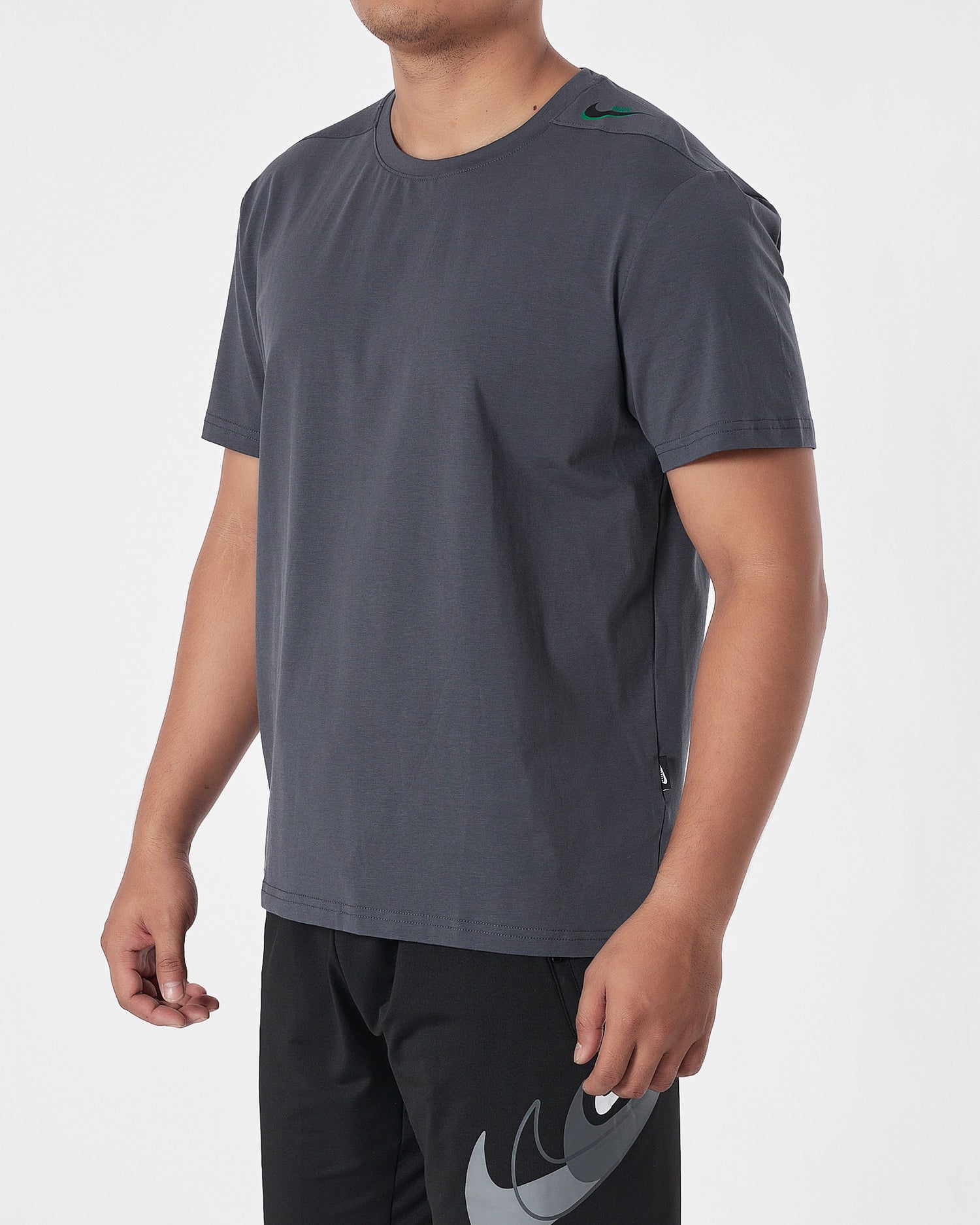 NIK Swooh  Shoulder Printed Men Dark Grey T-Shirt 13.50