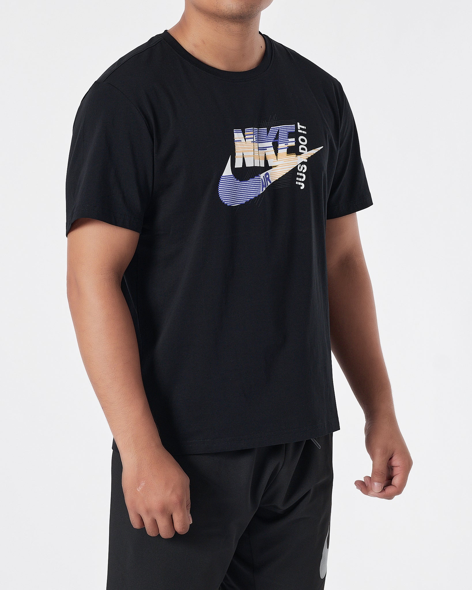 NIK Just Do It Logo Ptinted Men Black T-Shirt 13.90