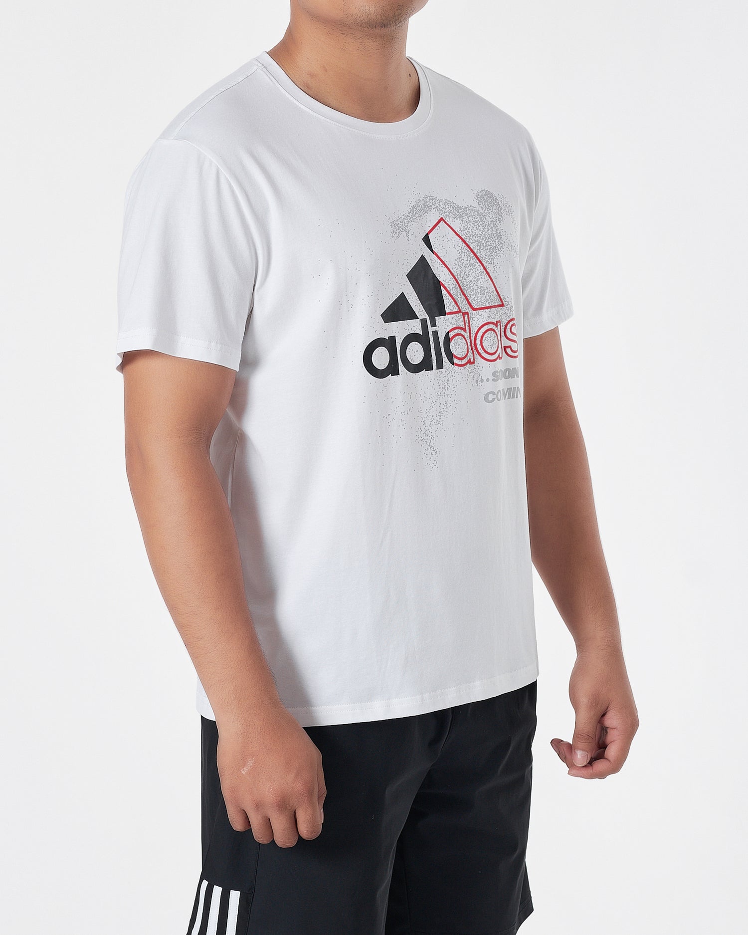 ADI Logo Printed Men White T-Shirt 13.90