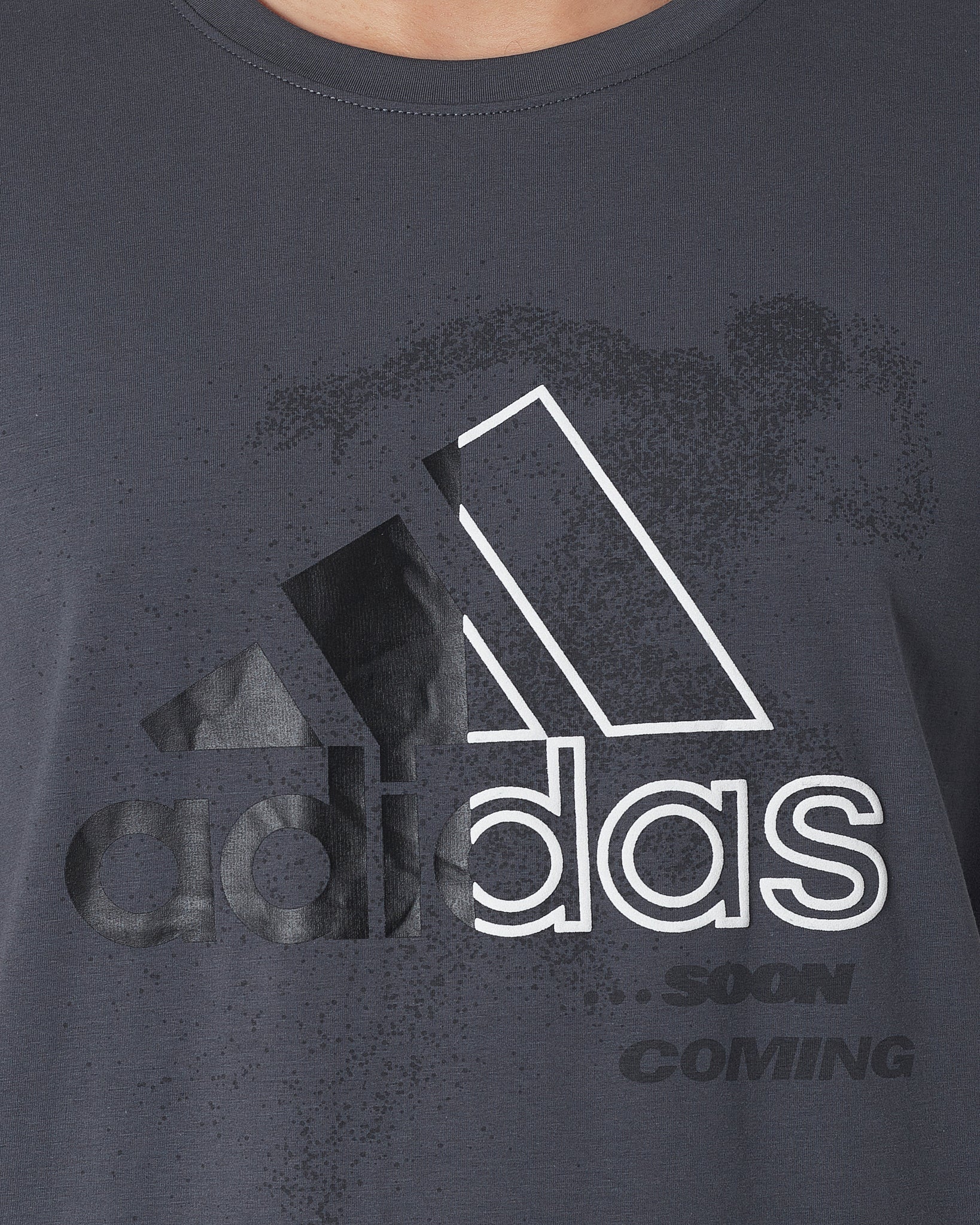 ADI Logo Printed Men Dark Grey T-Shirt 13.90