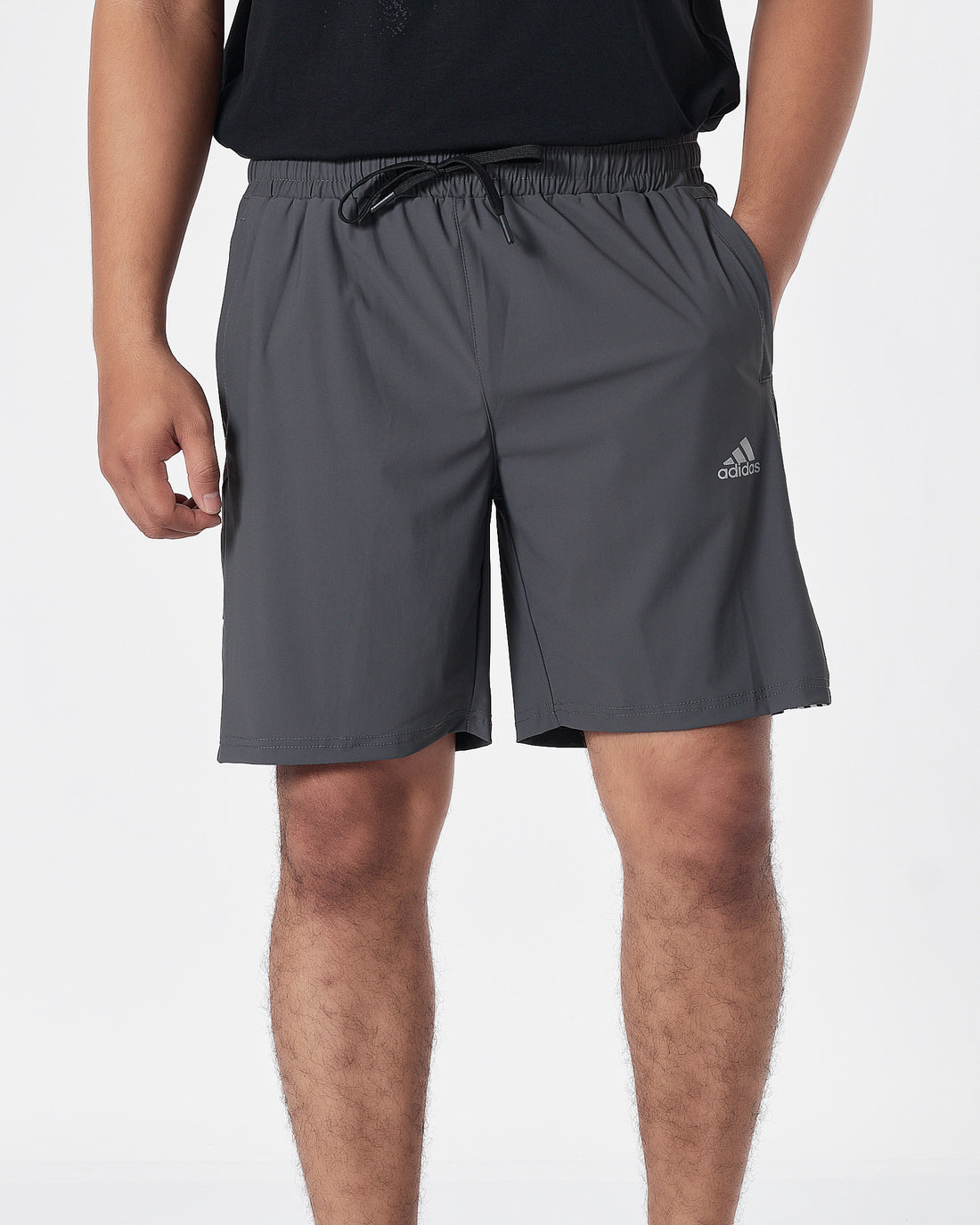 ADI Logo Printed Men Grey Track Shorts 13.50
