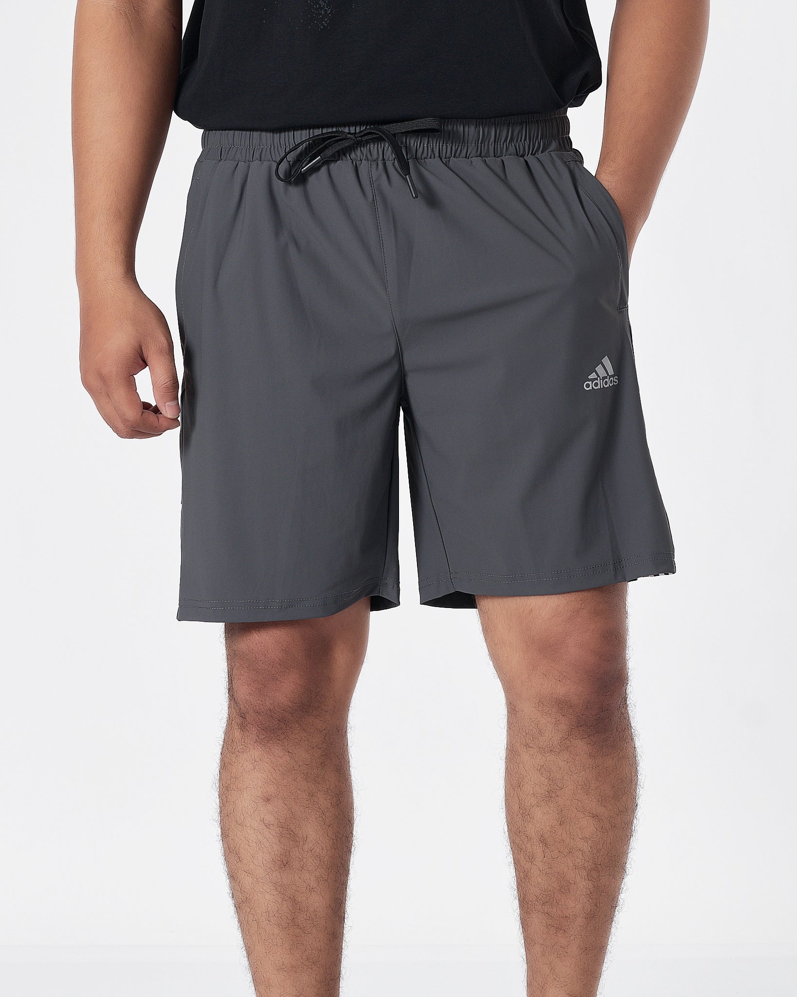 ADI Logo Printed Men Grey Track Shorts 13.50