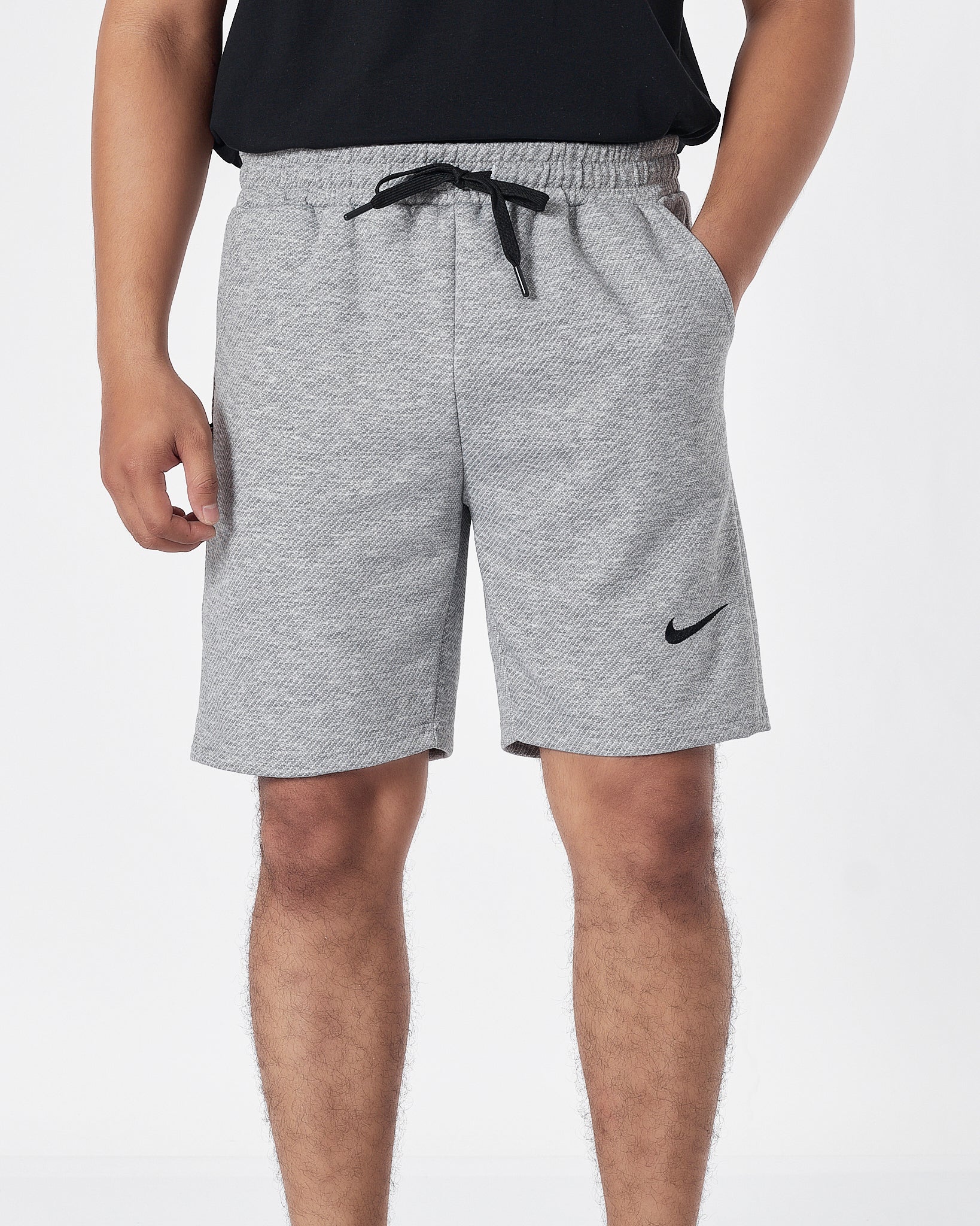 NIK Swooh Logo Printed Men Grey Track Shorts 13.90