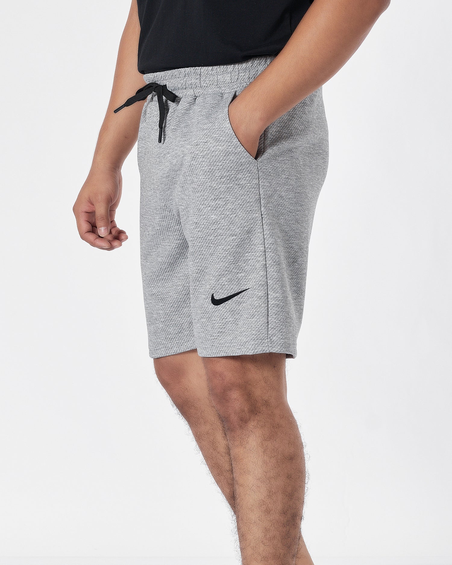 NIK Swooh Logo Printed Men Grey Track Shorts 13.90