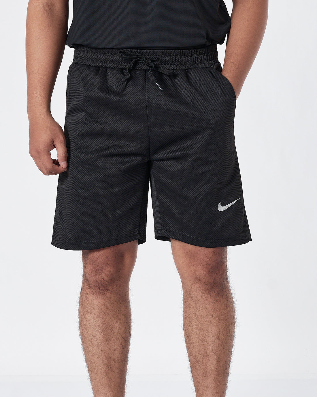 NIK Swooh Logo Printed Men Black Track Shorts 13.90