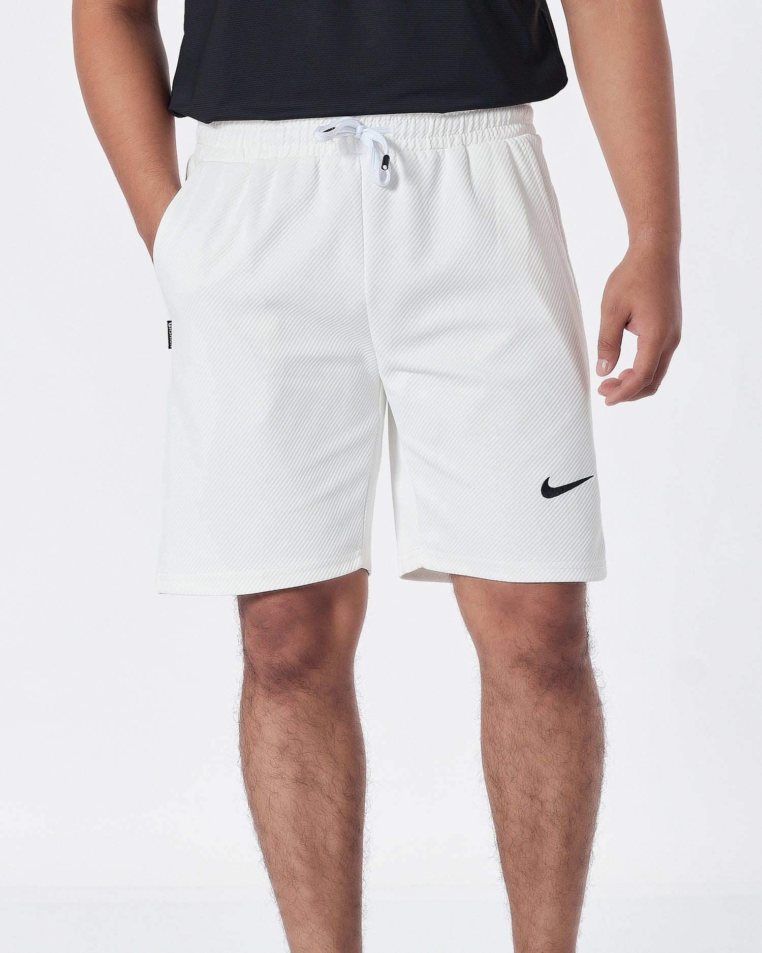 NIK Swooh Logo Printed Men White Track Shorts 13.90