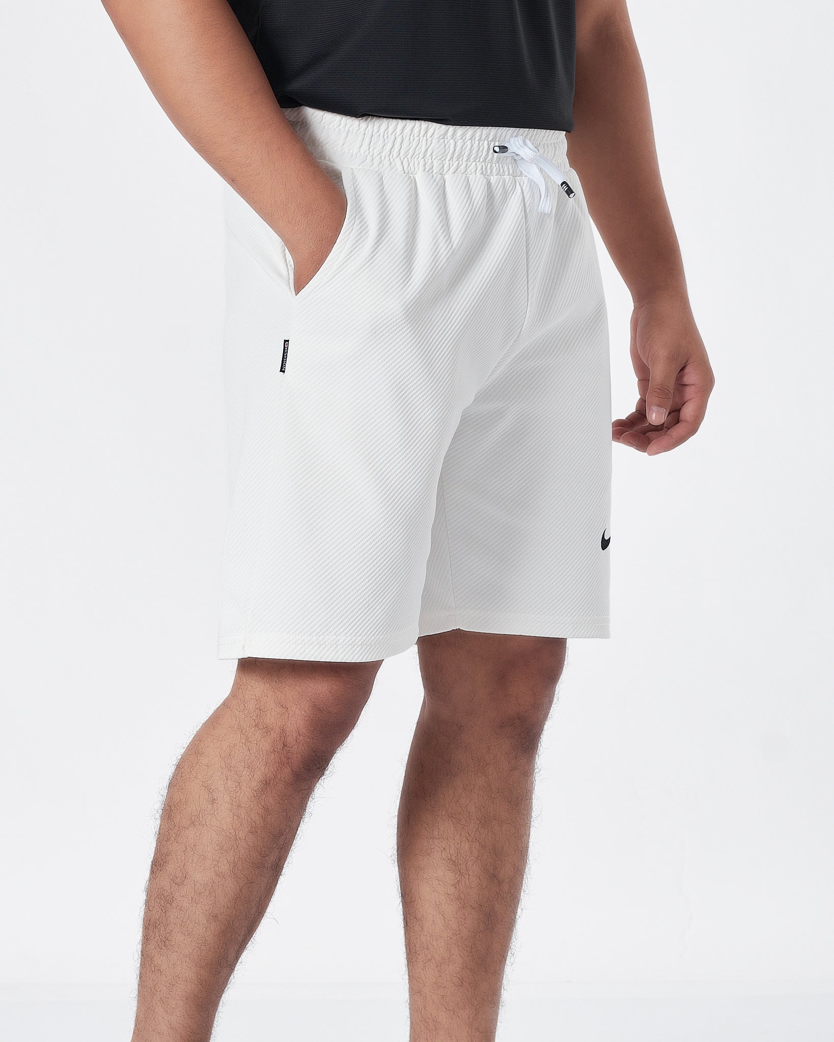 NIK Swooh Logo Printed Men White Track Shorts 13.90