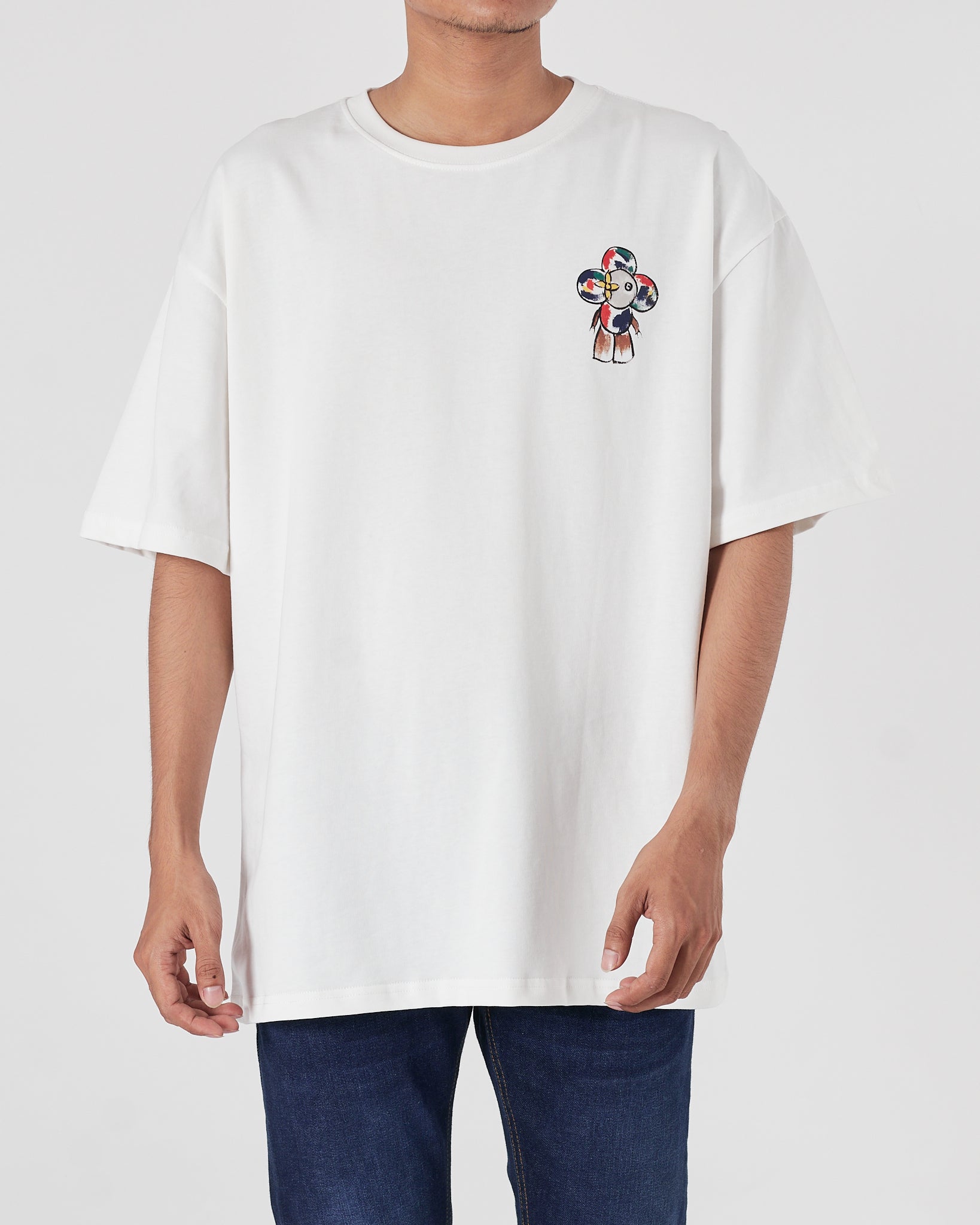 LV Dragon Printed Men White T-Shirt 17.90