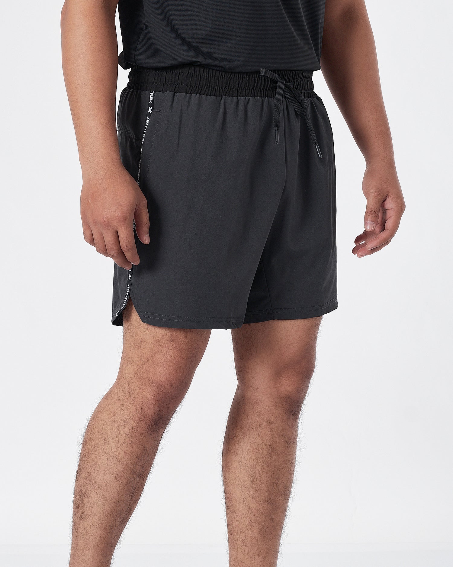 UA Logo Vertical Striped Men Dark Grey Track Shorts 12.90