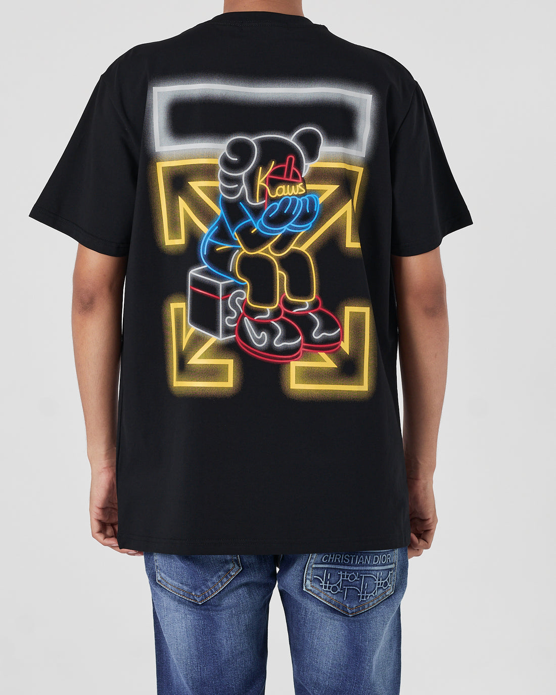 OW X Kaws Men Black T-Shirt 16.50