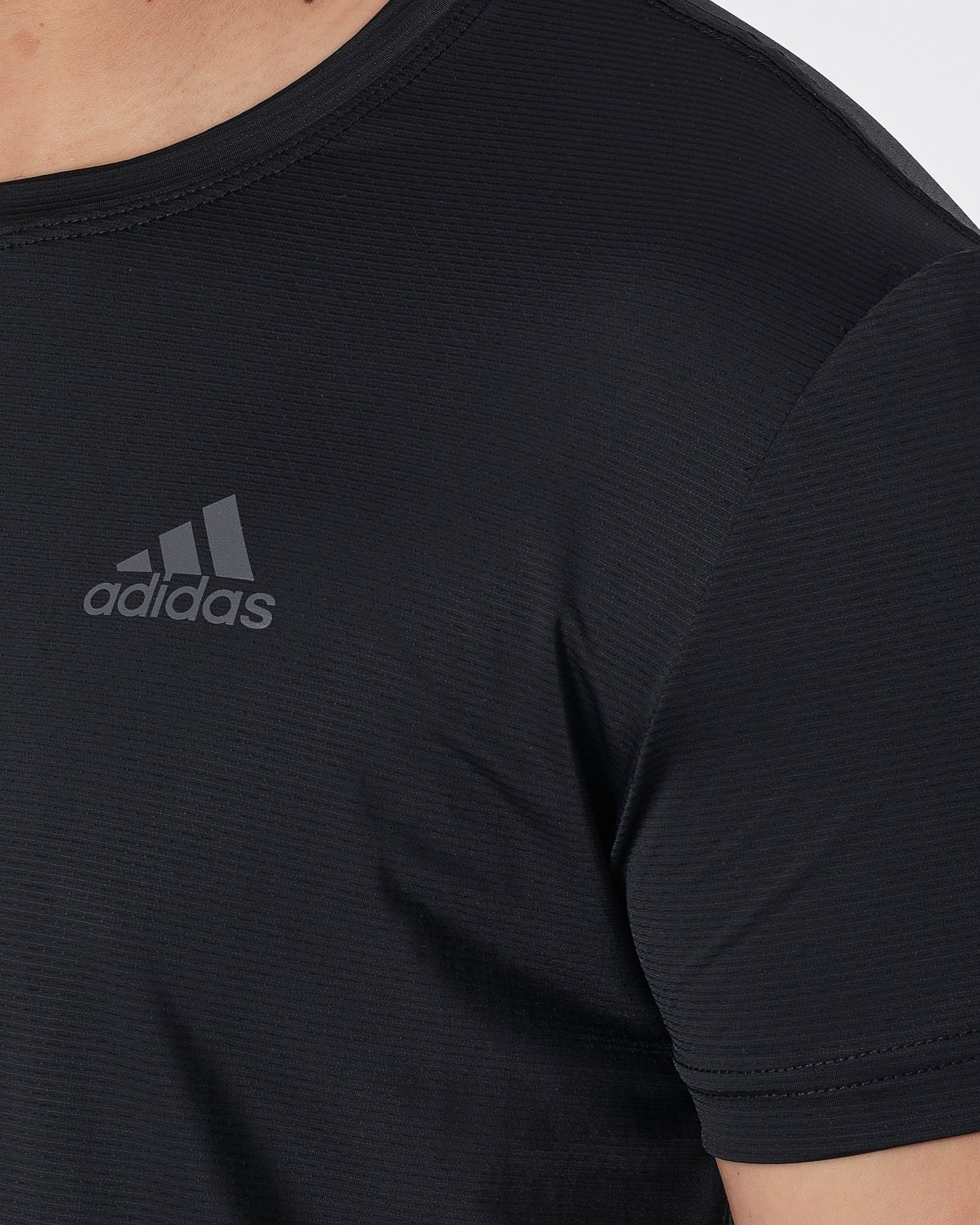 ADI Shoulder Striped Men Black Sport T-Shirt 14.50