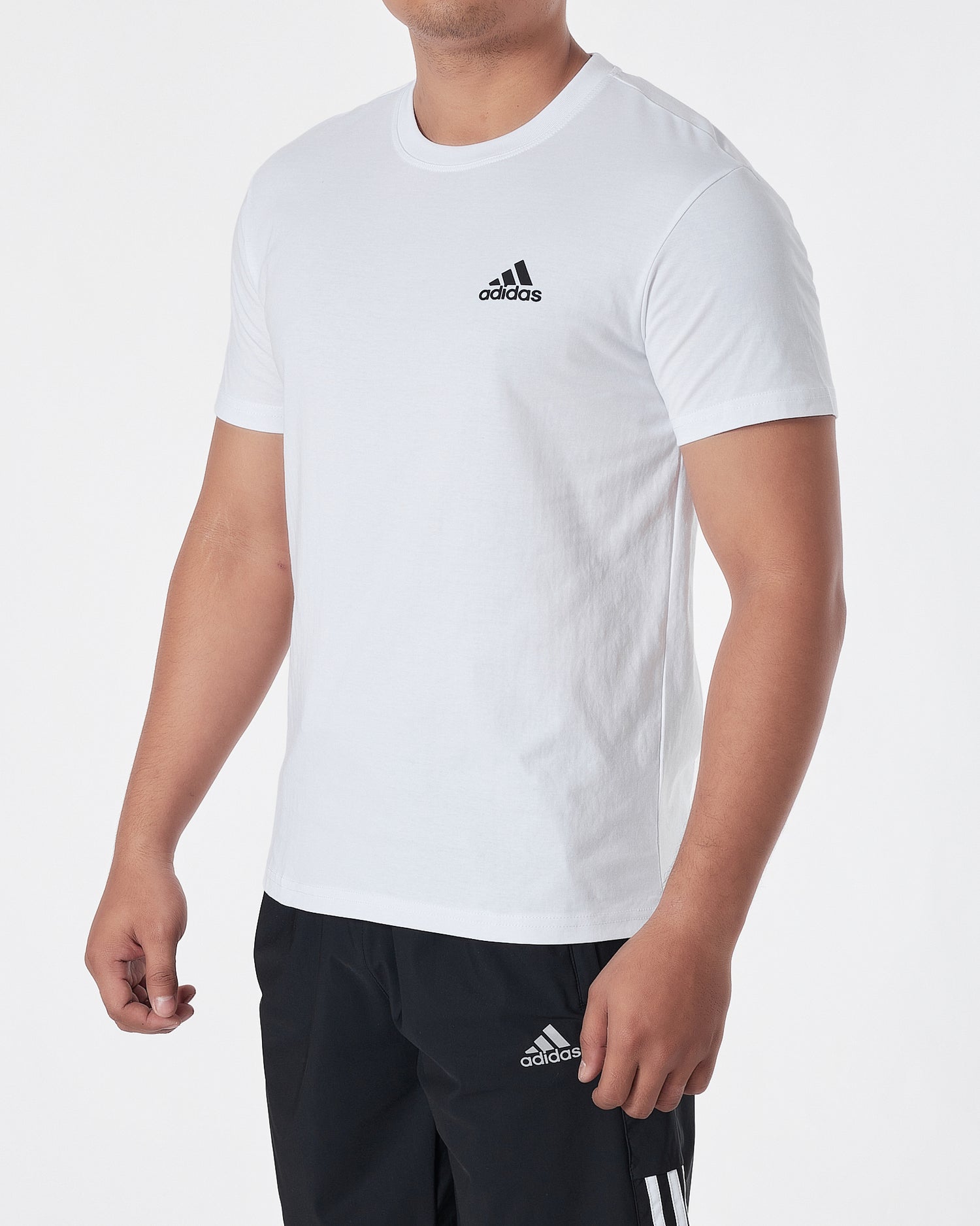 ADI Shoulder Striped Men White Sport T-Shirt 14.50