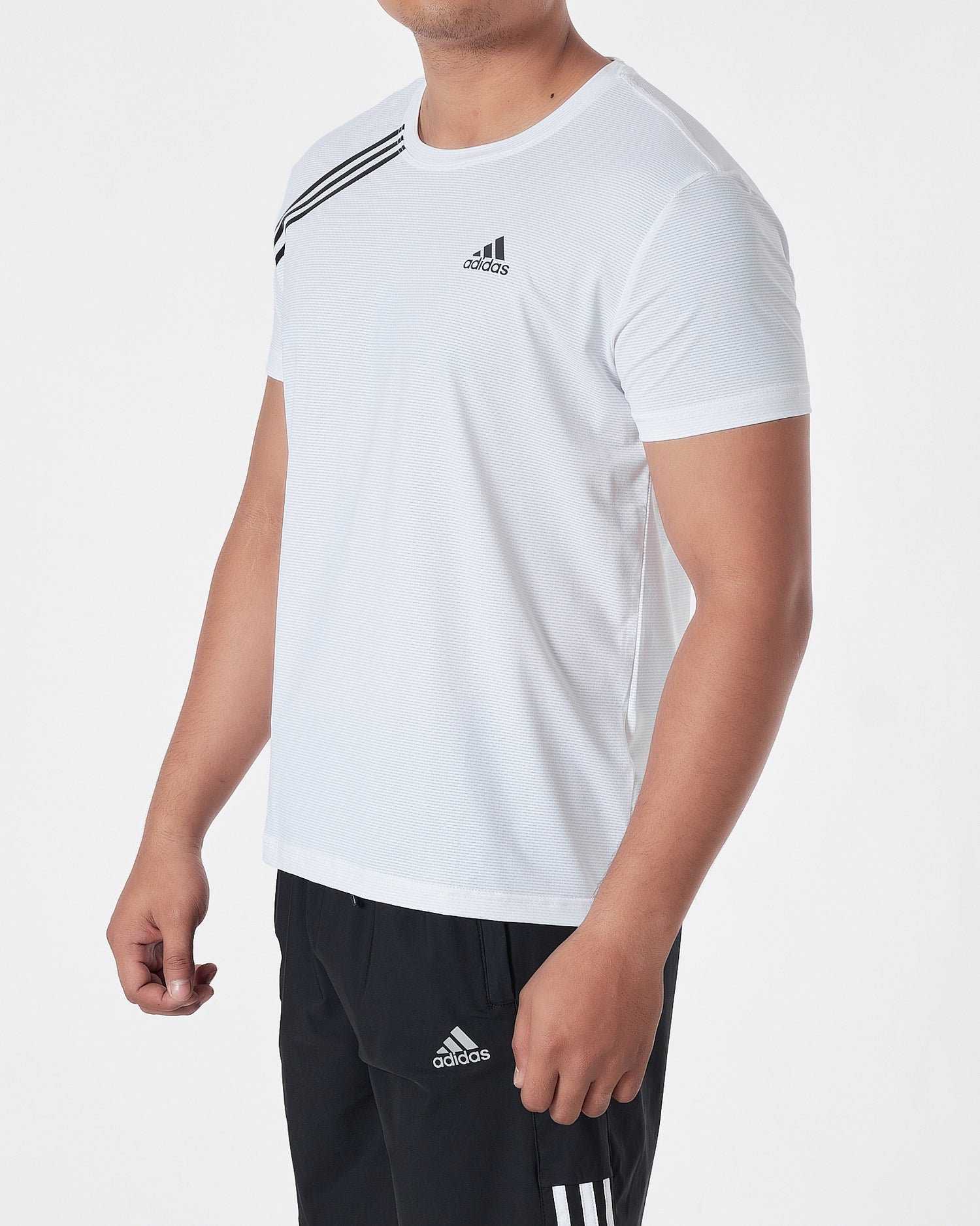 ADI Logo Embroidered Men White Sport T-Shirt 14.90
