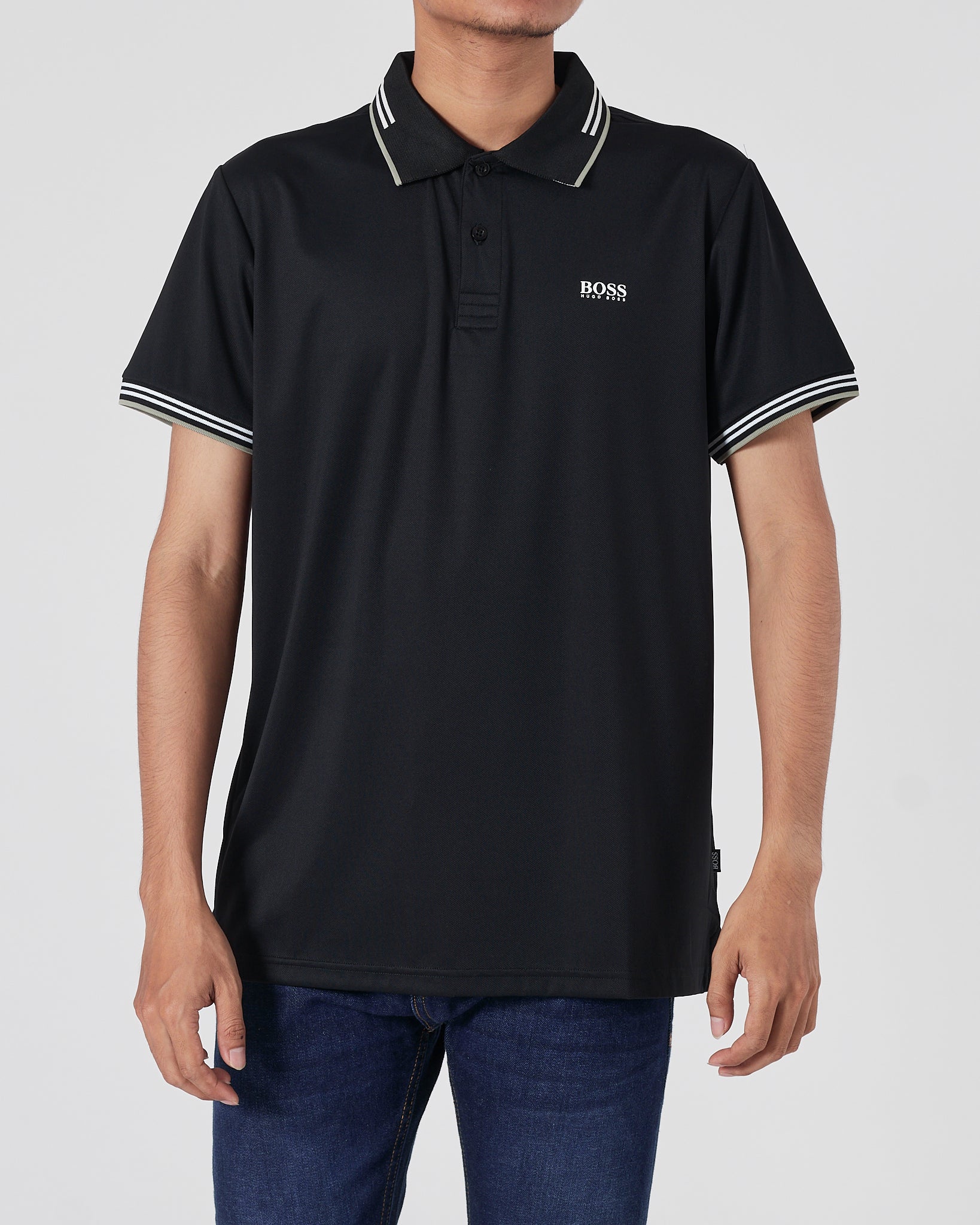 HUG Light Weight Men Black Polo Shirt 21.90