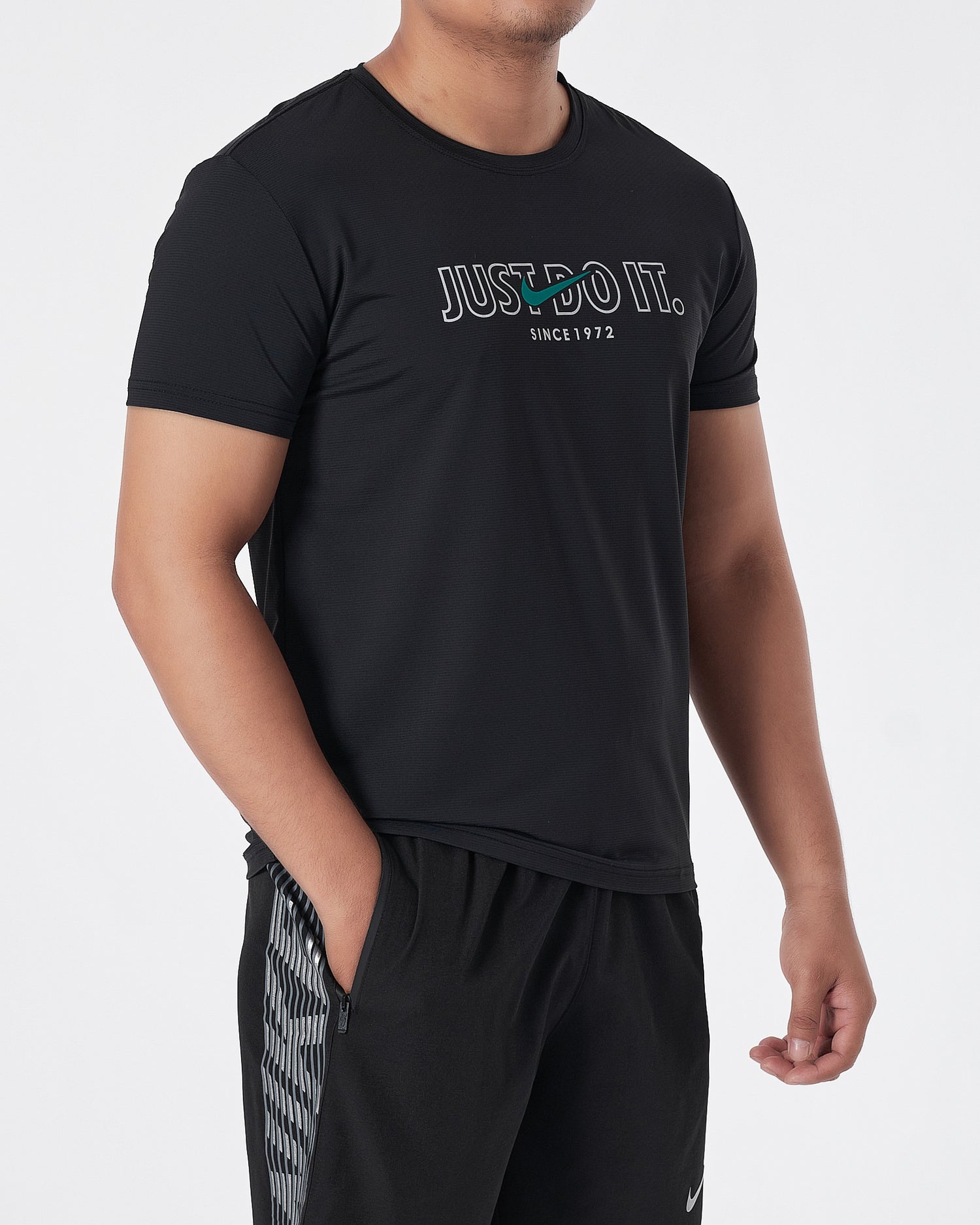 NIK Just Do It Men Black Sport T-Shirt 13.90