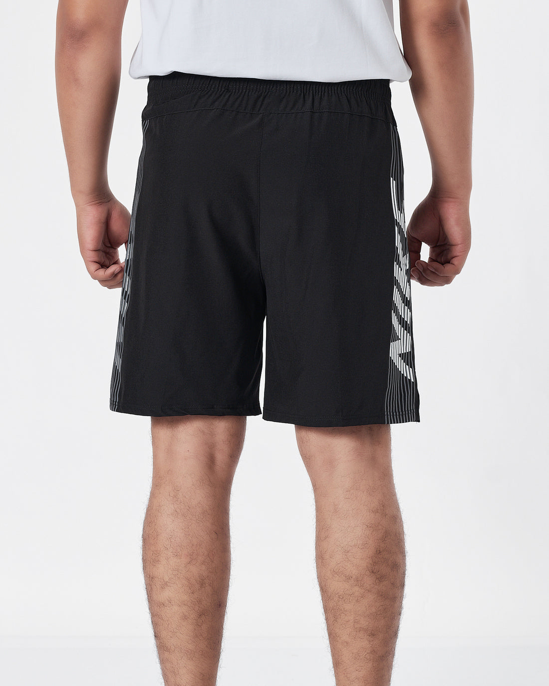 NIK Side Striped Logo Vertical Men Black Track Shorts 12.90