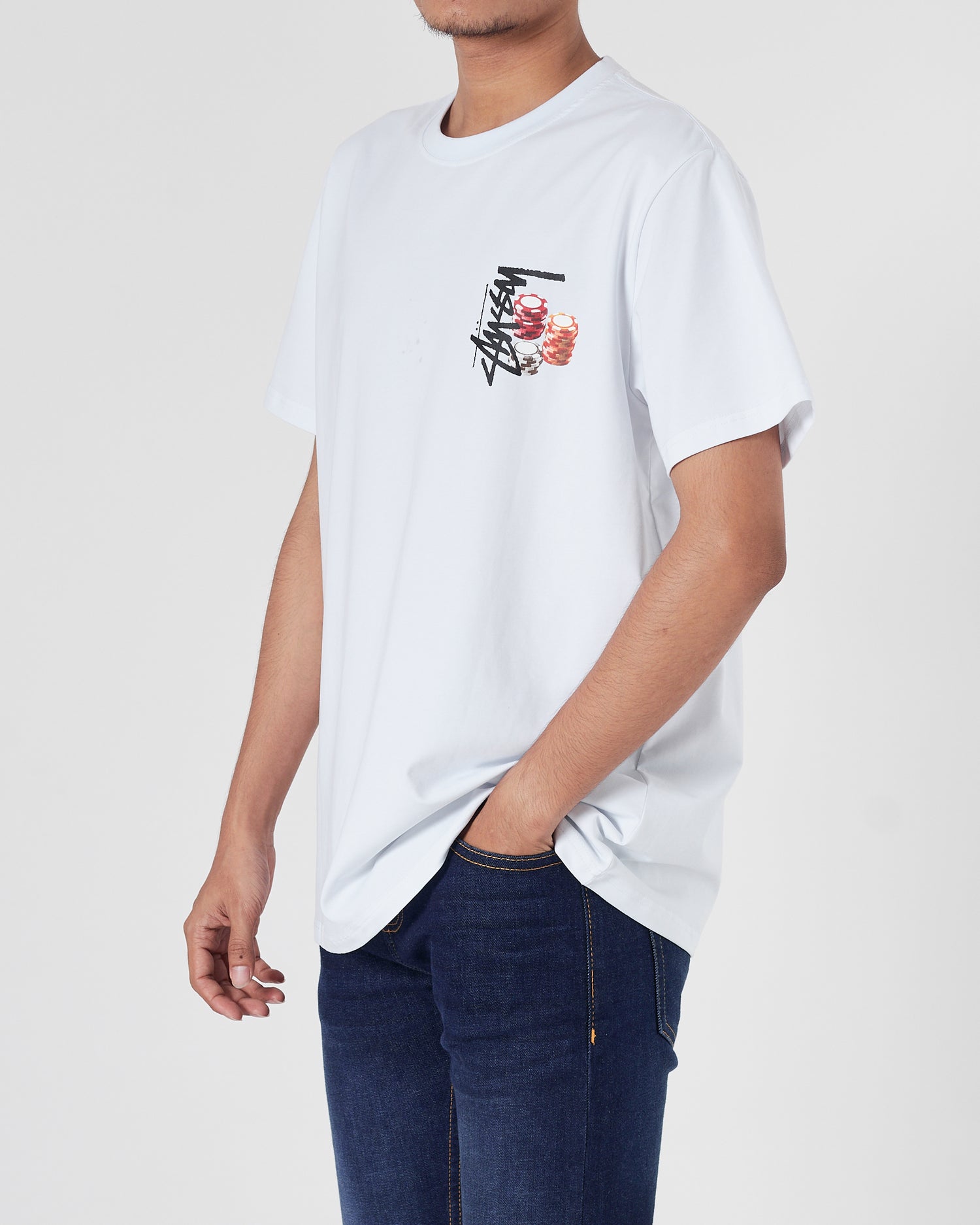 STU Back Logo Printed Men White T-Shirt 15.90