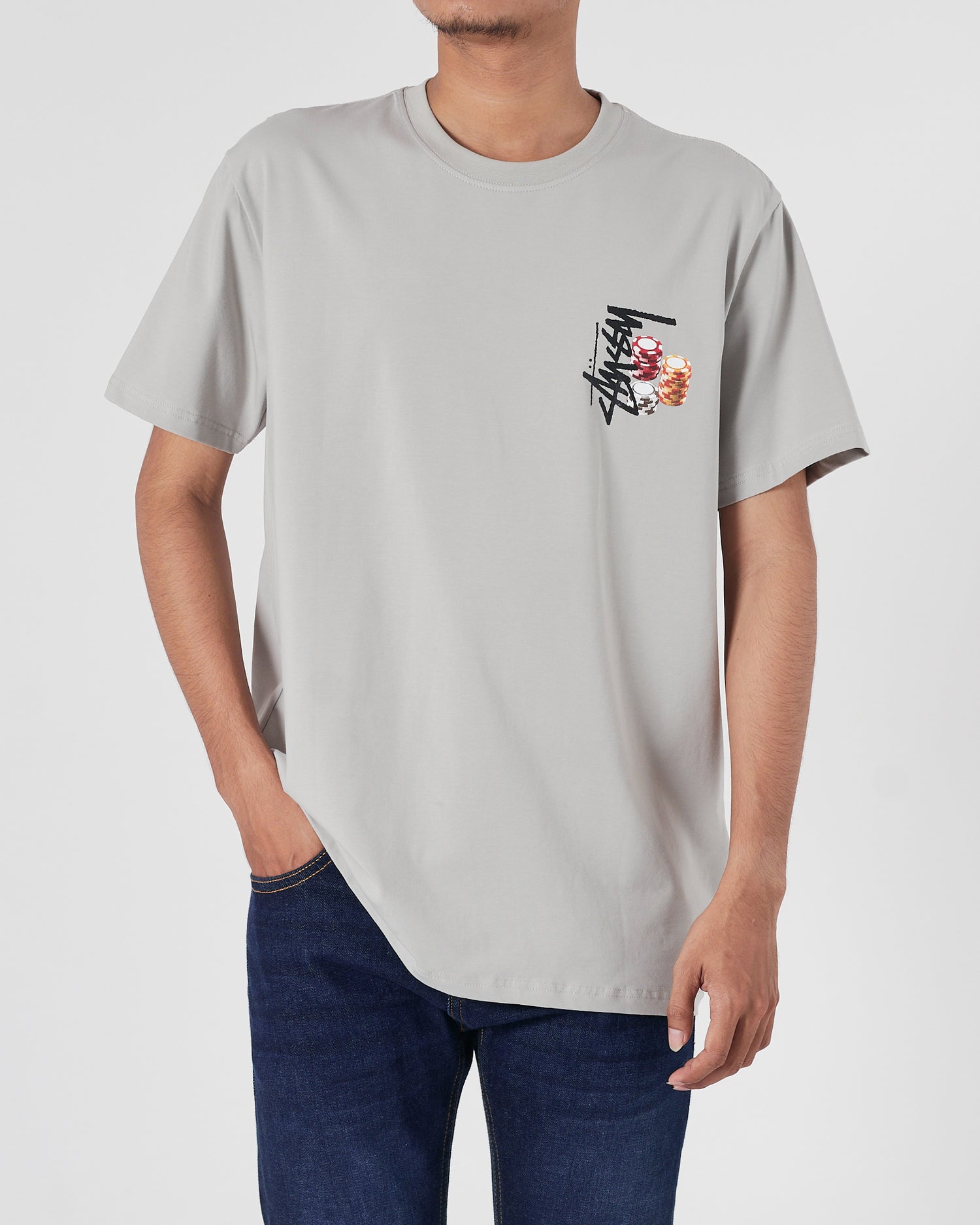 STU Back Logo Printed Men Grey T-Shirt 15.90