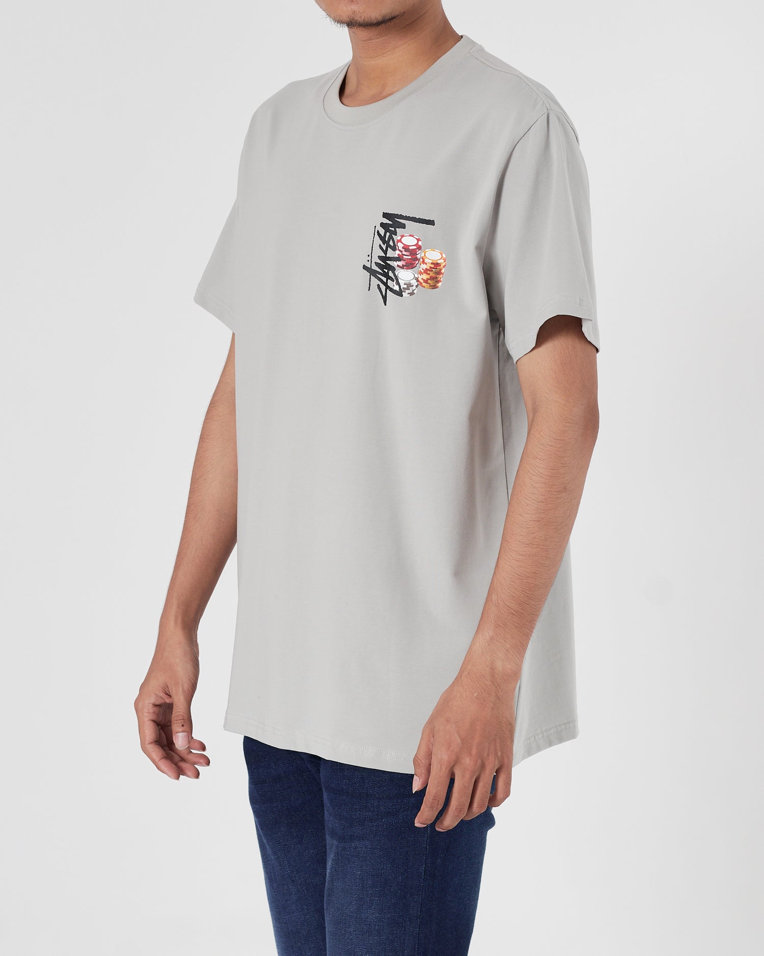 STU Back Logo Printed Men Grey T-Shirt 15.90