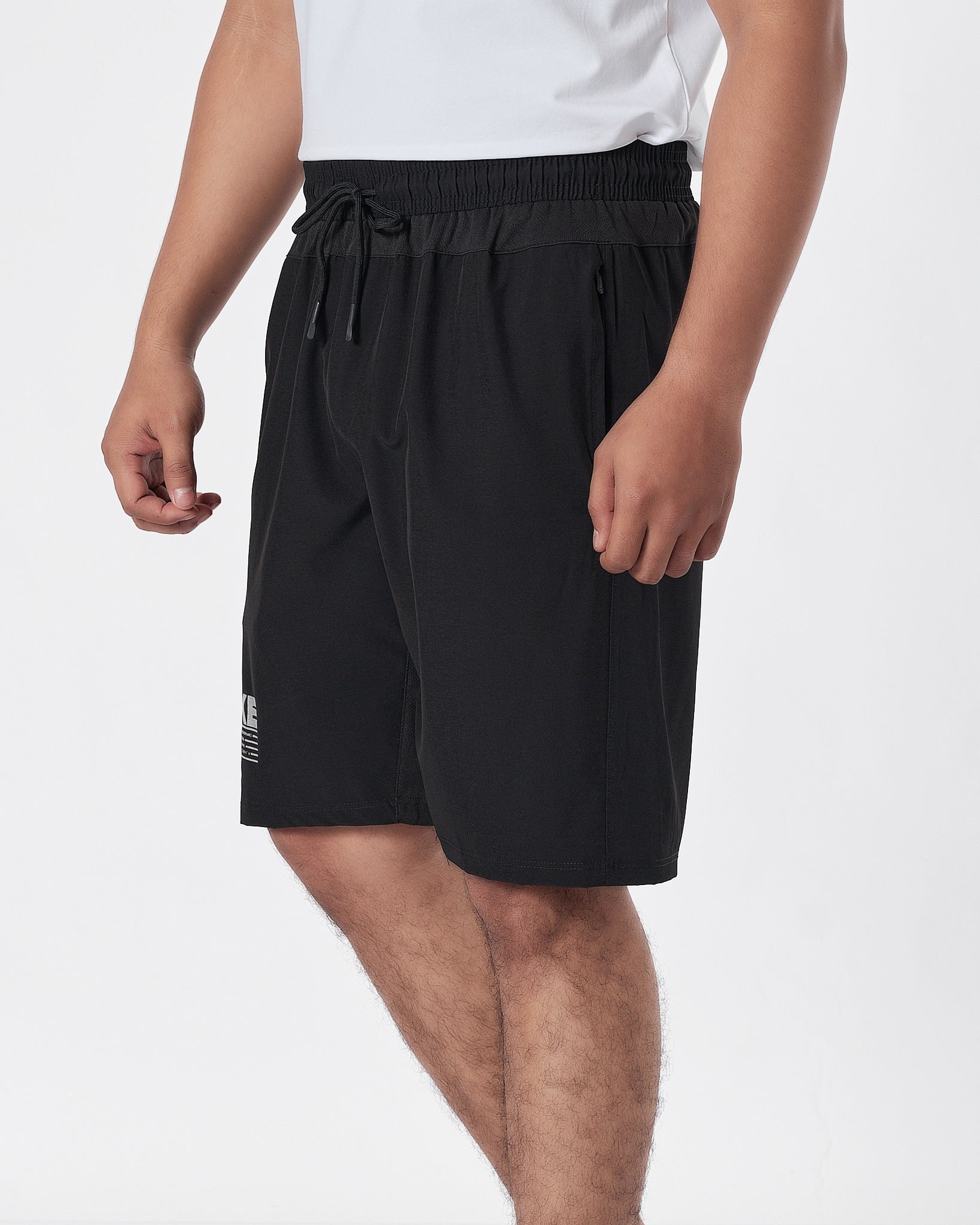 NIK Logo Printed Men Black Track Shorts 12.90