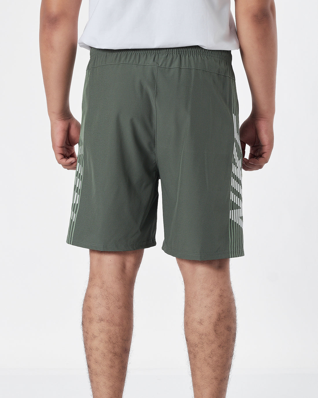 NIK Side Striped Logo Vertical Men Green Track Shorts 12.90