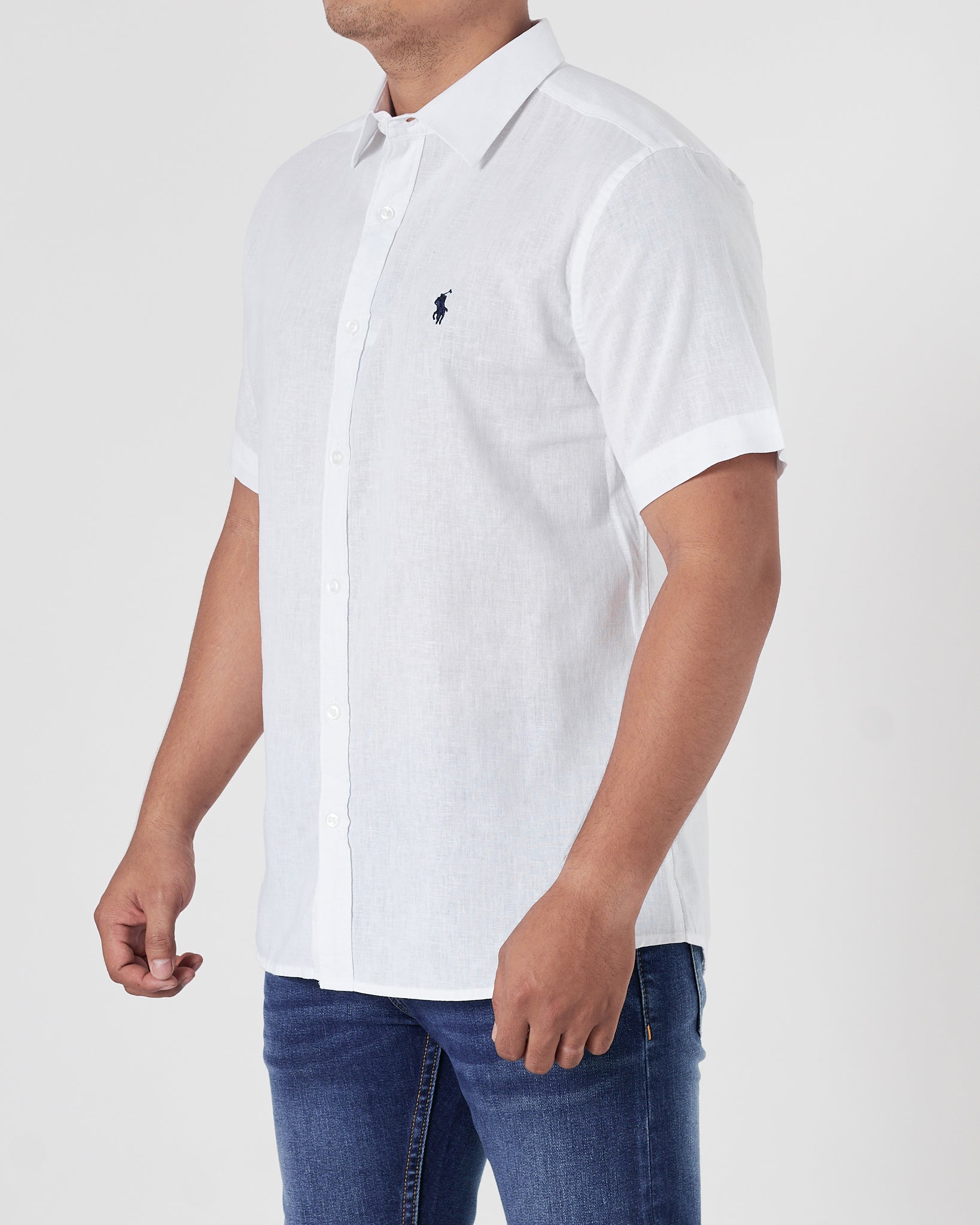 RL Linen Men White Shirts Short Sleeve 17.90