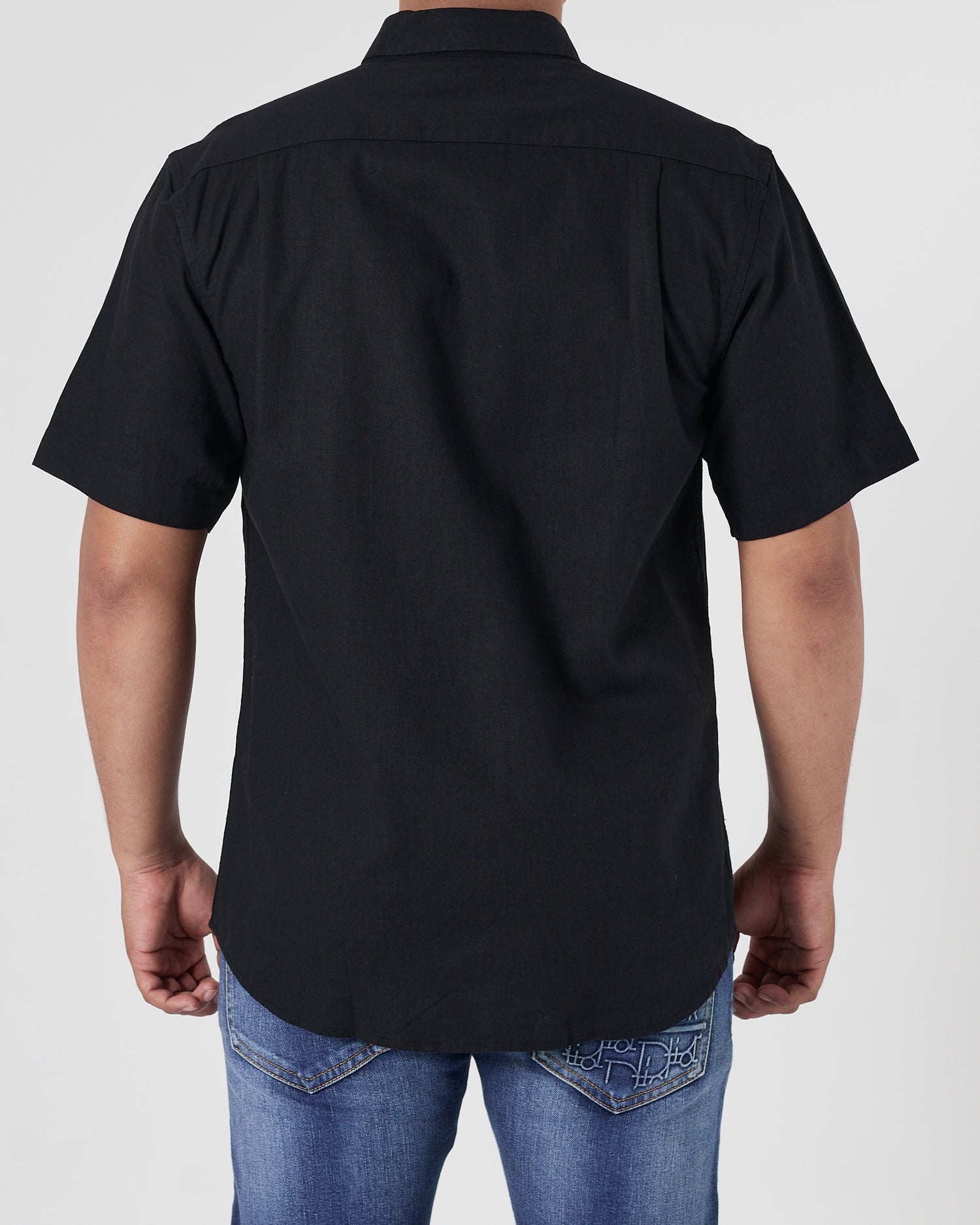 RL Linen Men Black Shirts Short Sleeve 17.90