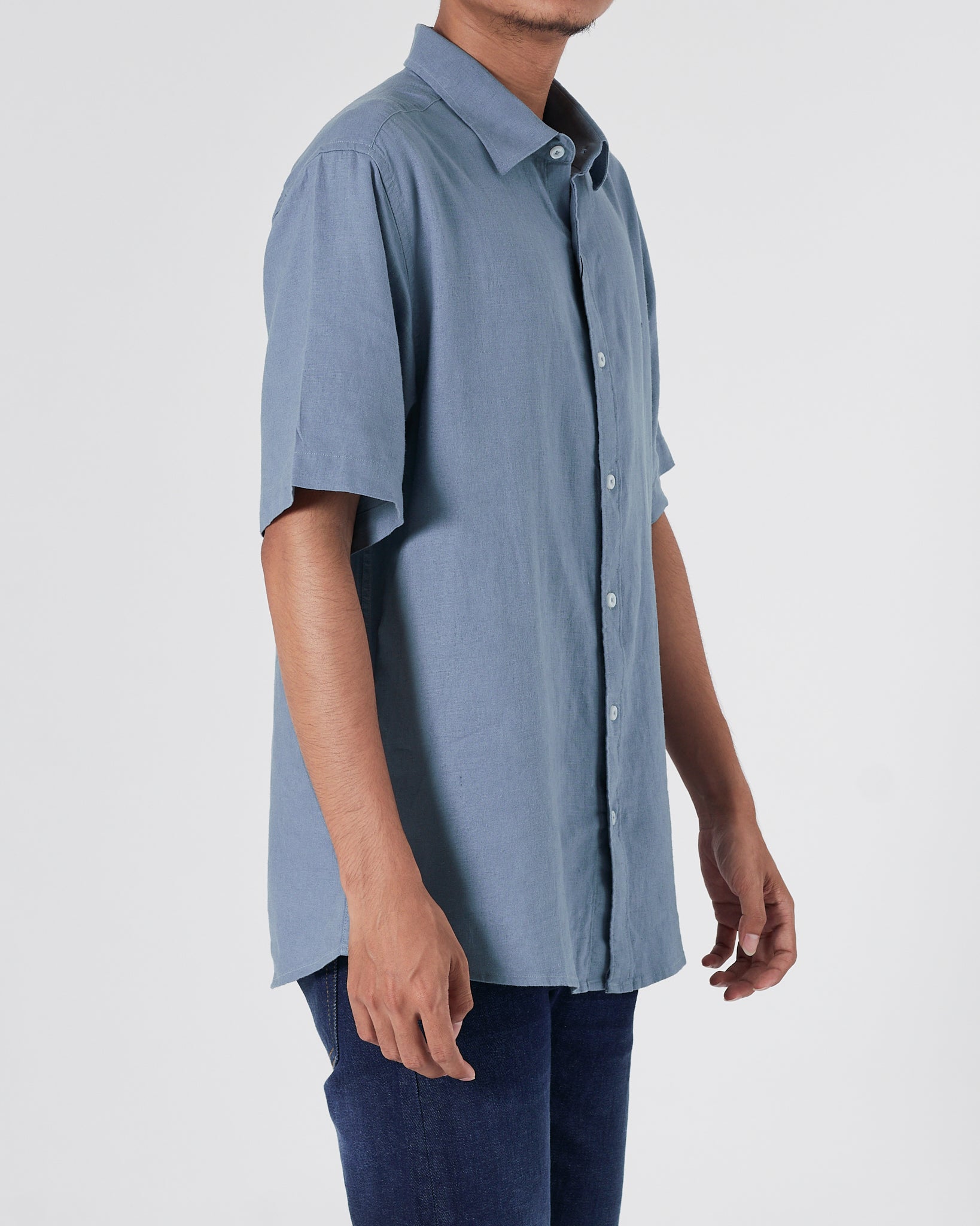 RL Linen Men Light Blue Shirts Short Sleeve 17.90