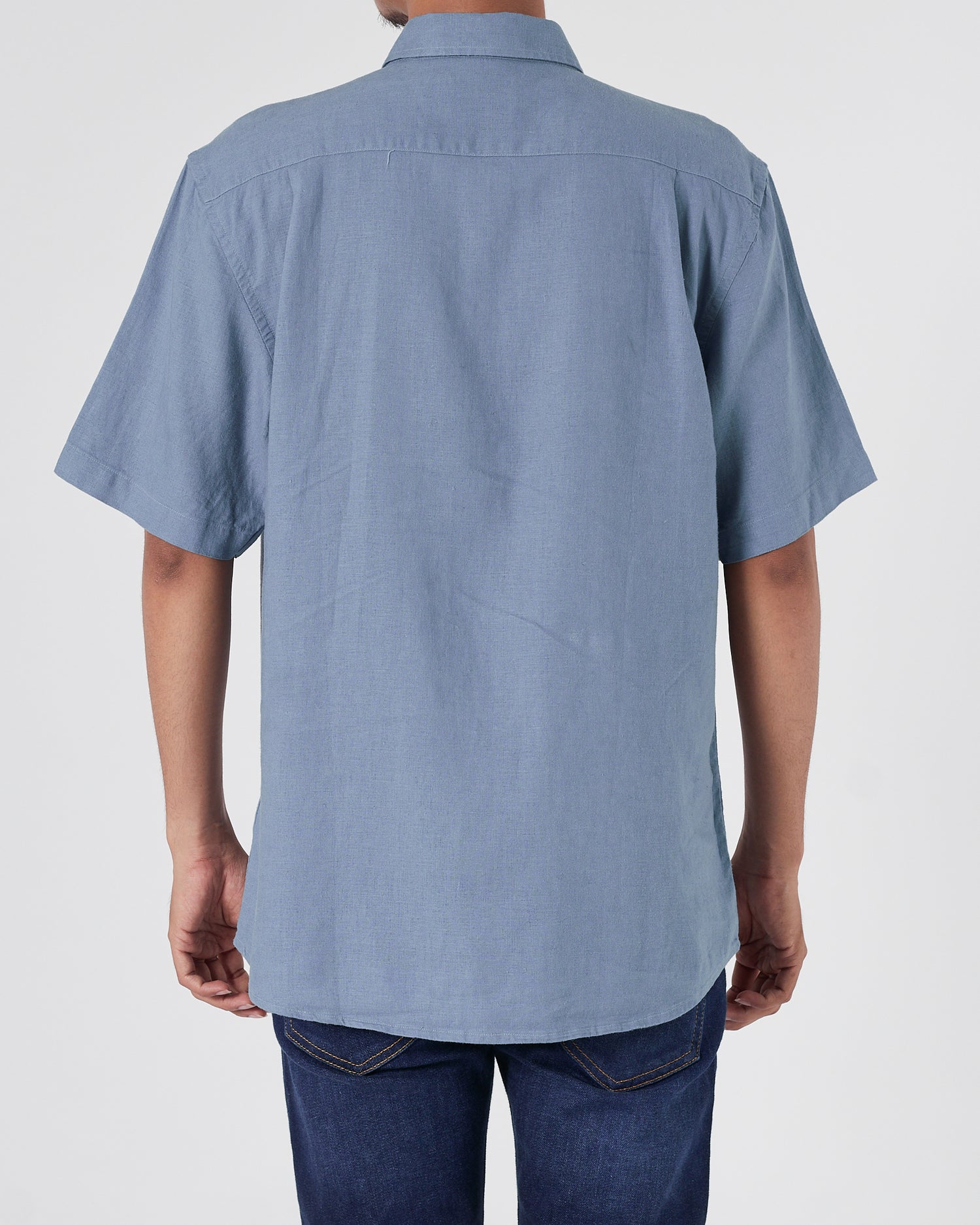 RL Linen Men Light Blue Shirts Short Sleeve 17.90