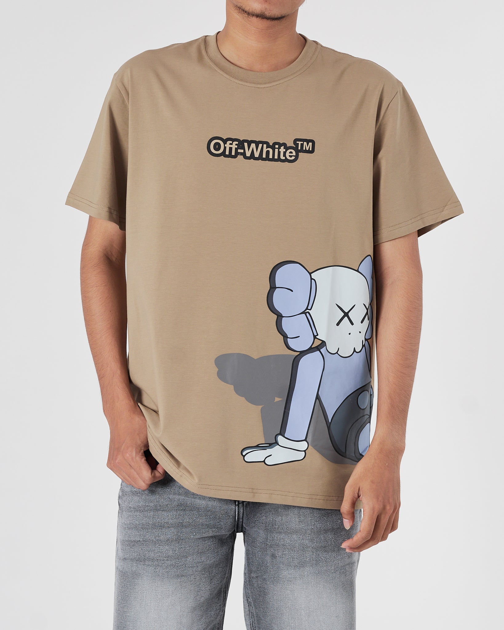 OW X Kaws Men Brown T-Shirt 15.90