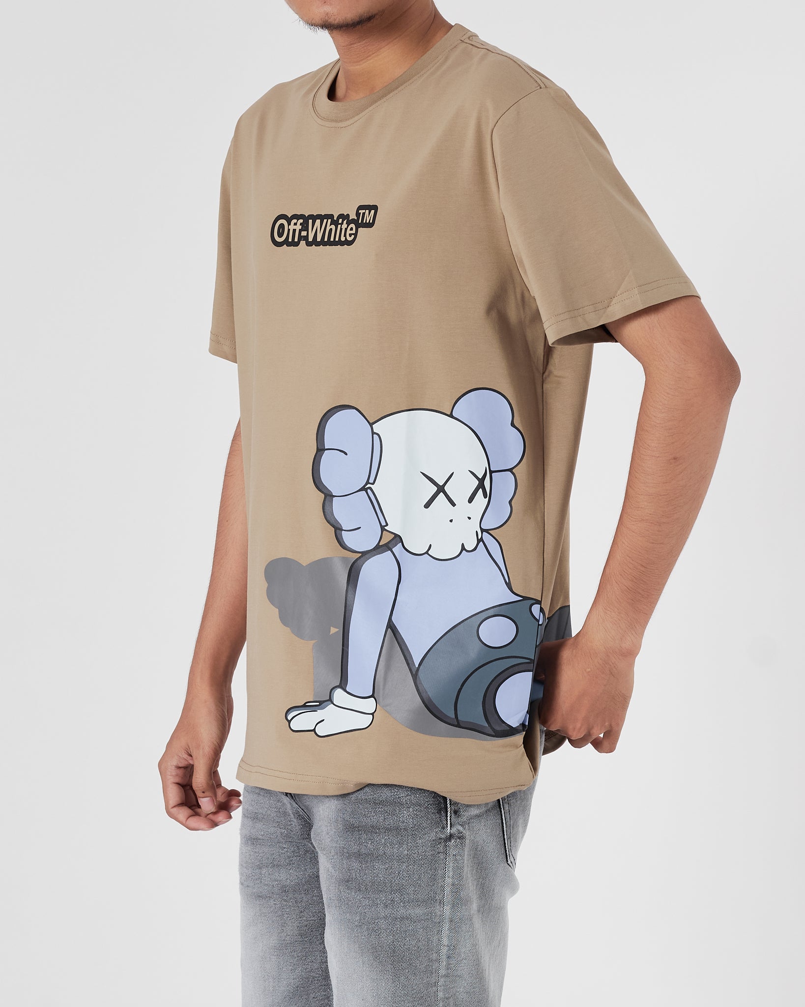 OW X Kaws Men Brown T-Shirt 15.90