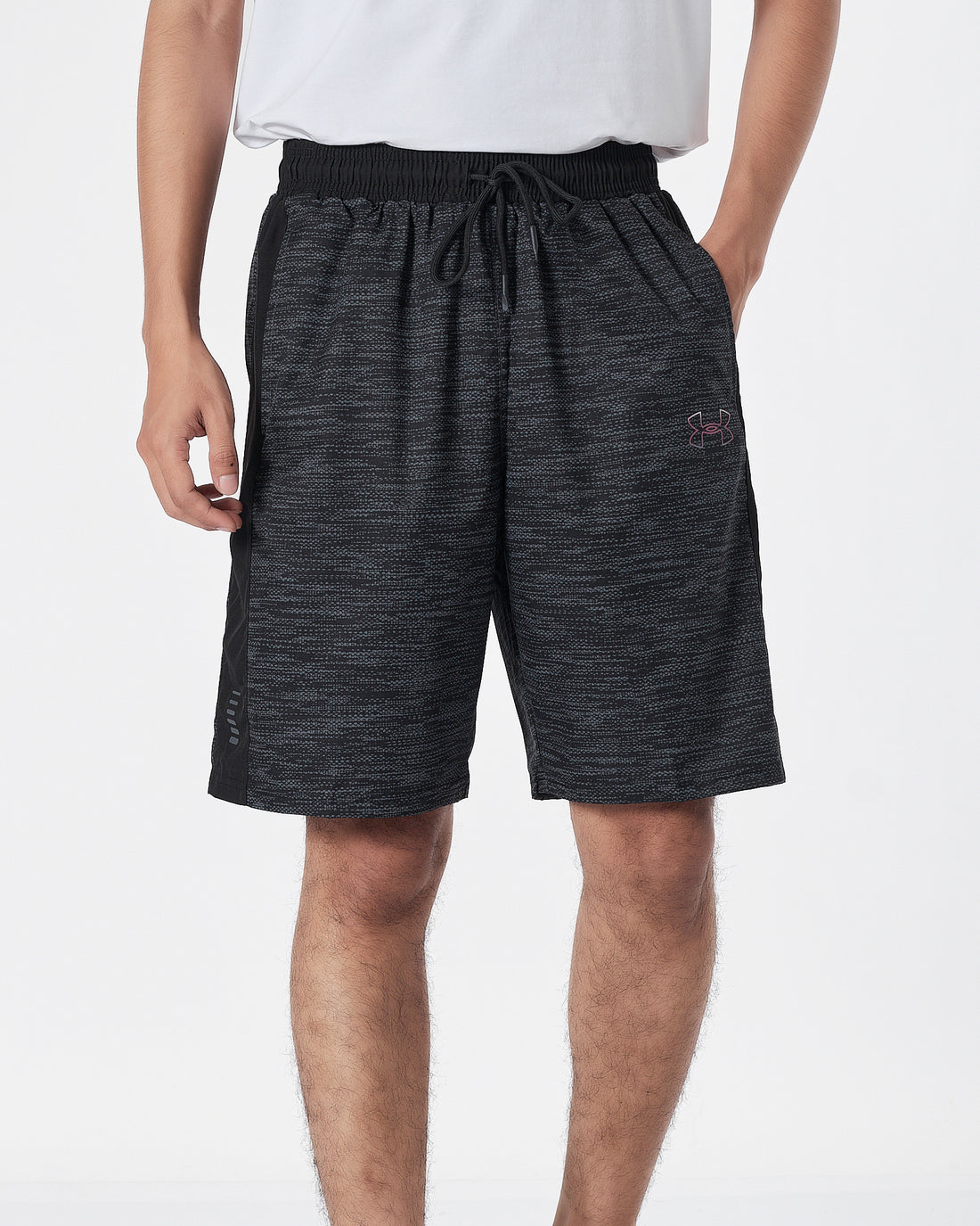 UA Left Logo Printed Men Dark Grey Track Shorts 12.90
