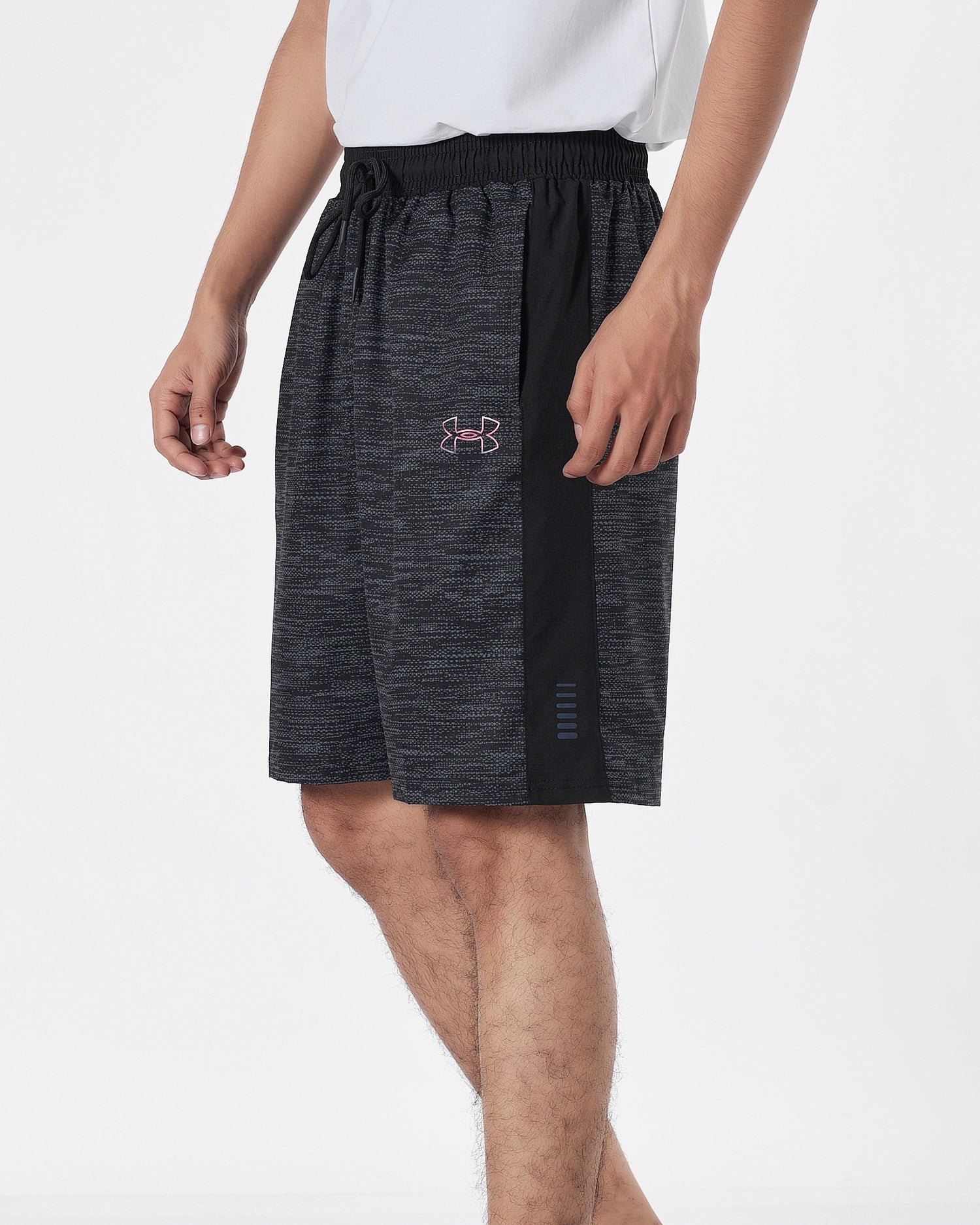 UA Left Logo Printed Men Dark Grey  Track Shorts 12.90