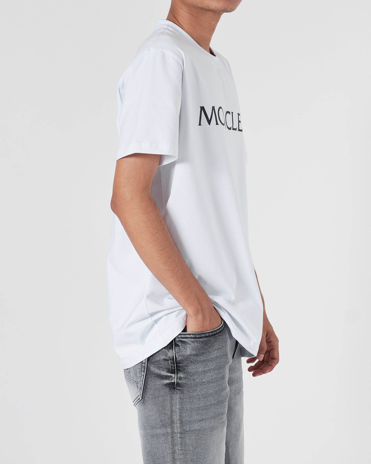 MON Logo Printed Men White T-Shirt 15.90