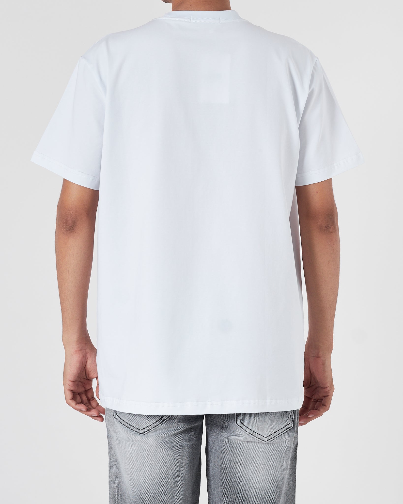 MON Logo Printed Men White T-Shirt 15.90