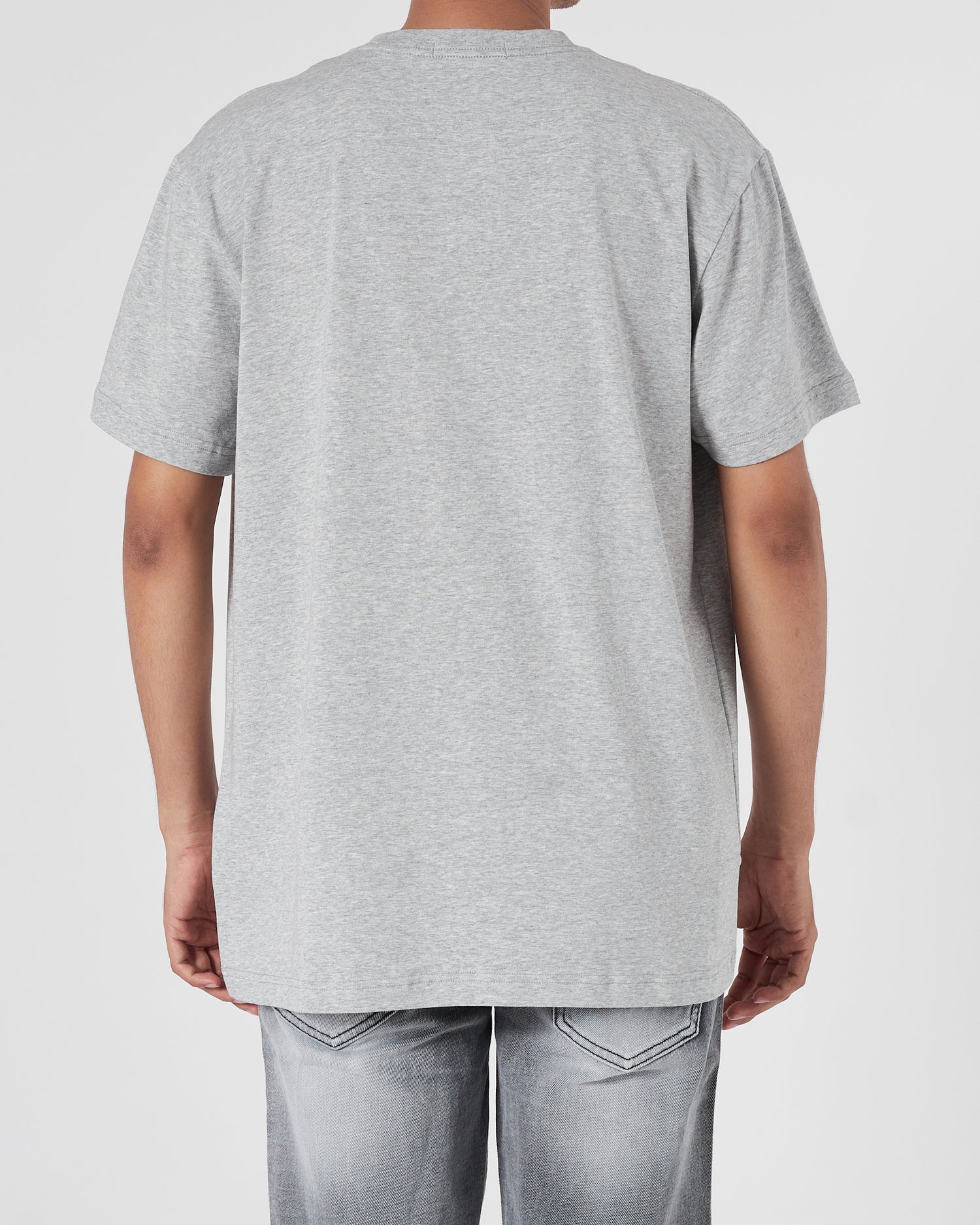 MON Logo Printed Men Grey T-Shirt 15.90