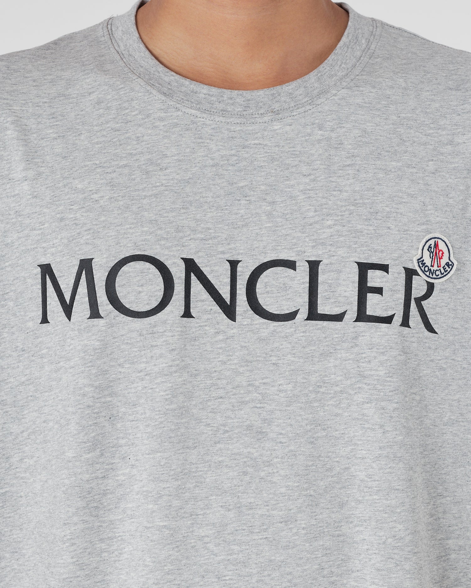 MON Logo Printed Men Grey T-Shirt 15.90