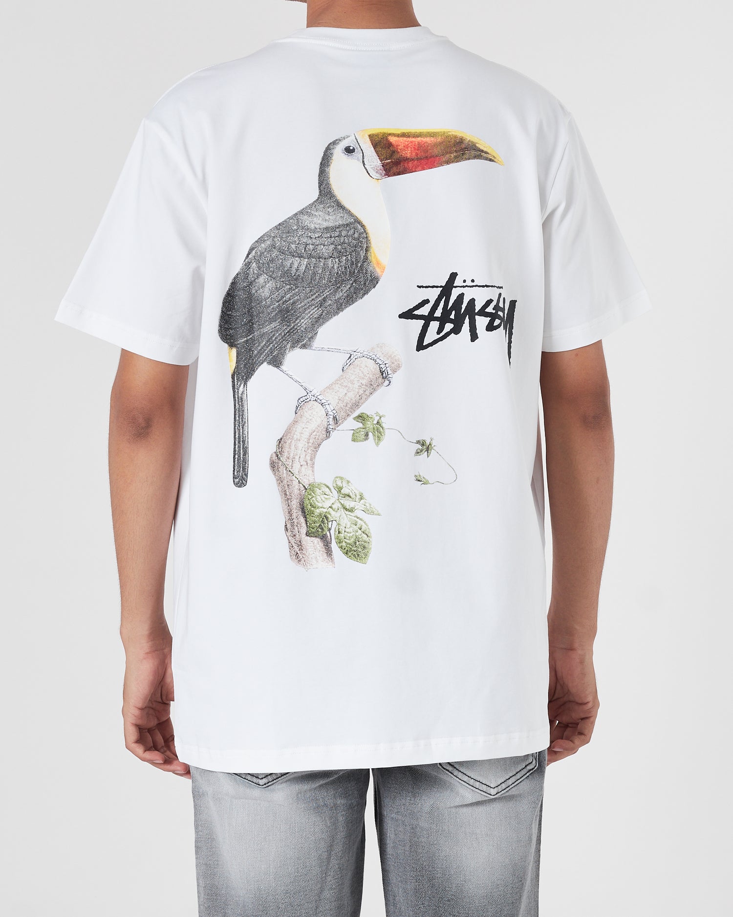 STU Tropical Bird Men White T-Shirt 15.90