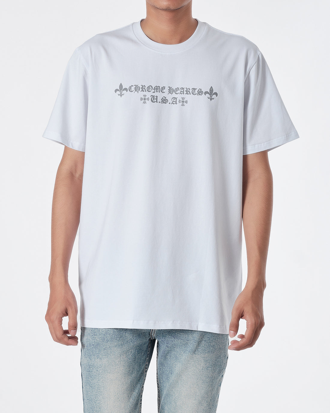 CH Cross Back Logo Printed Men White T-Shirt 16.90