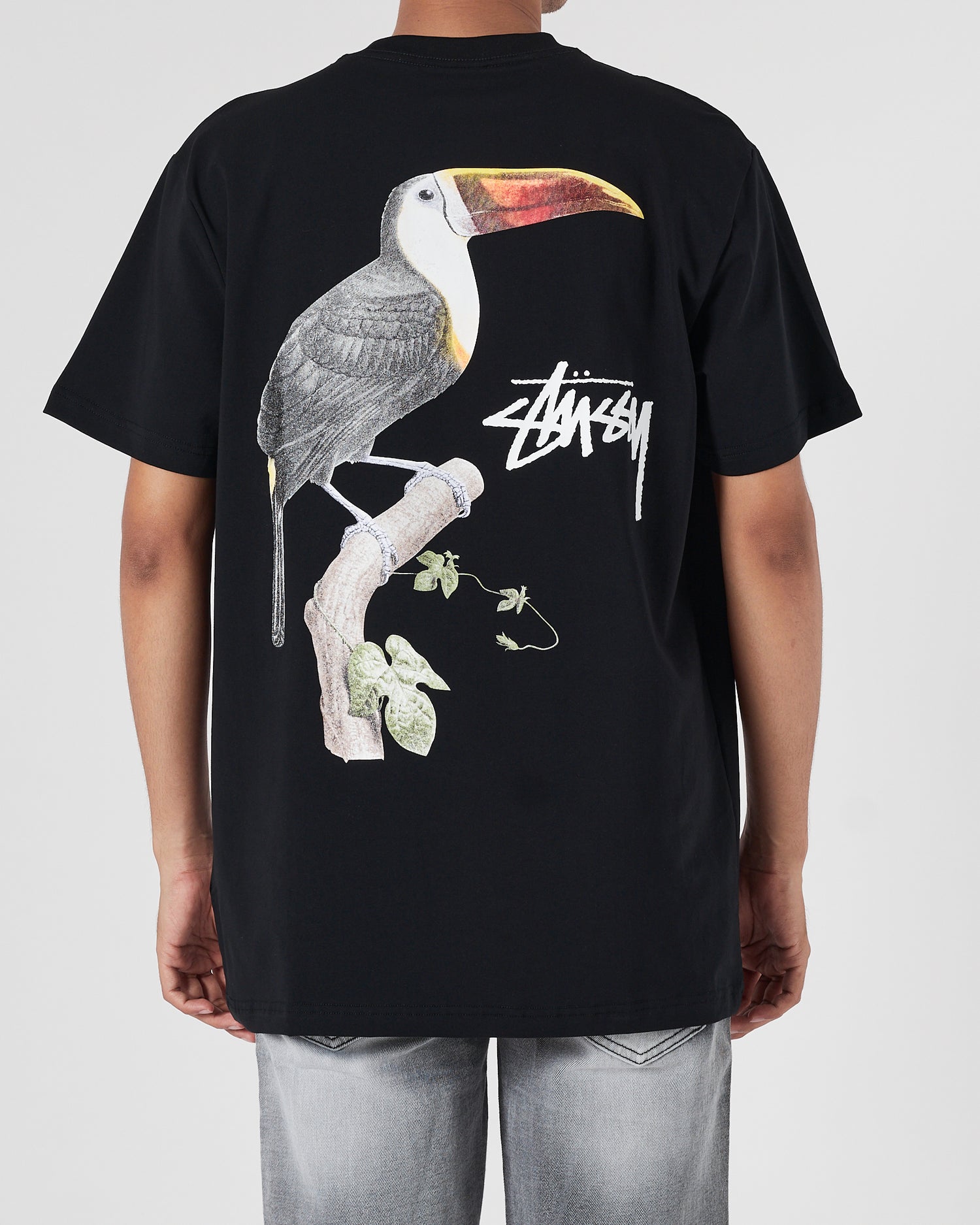 STU Tropical Bird Men Black T-Shirt 15.90