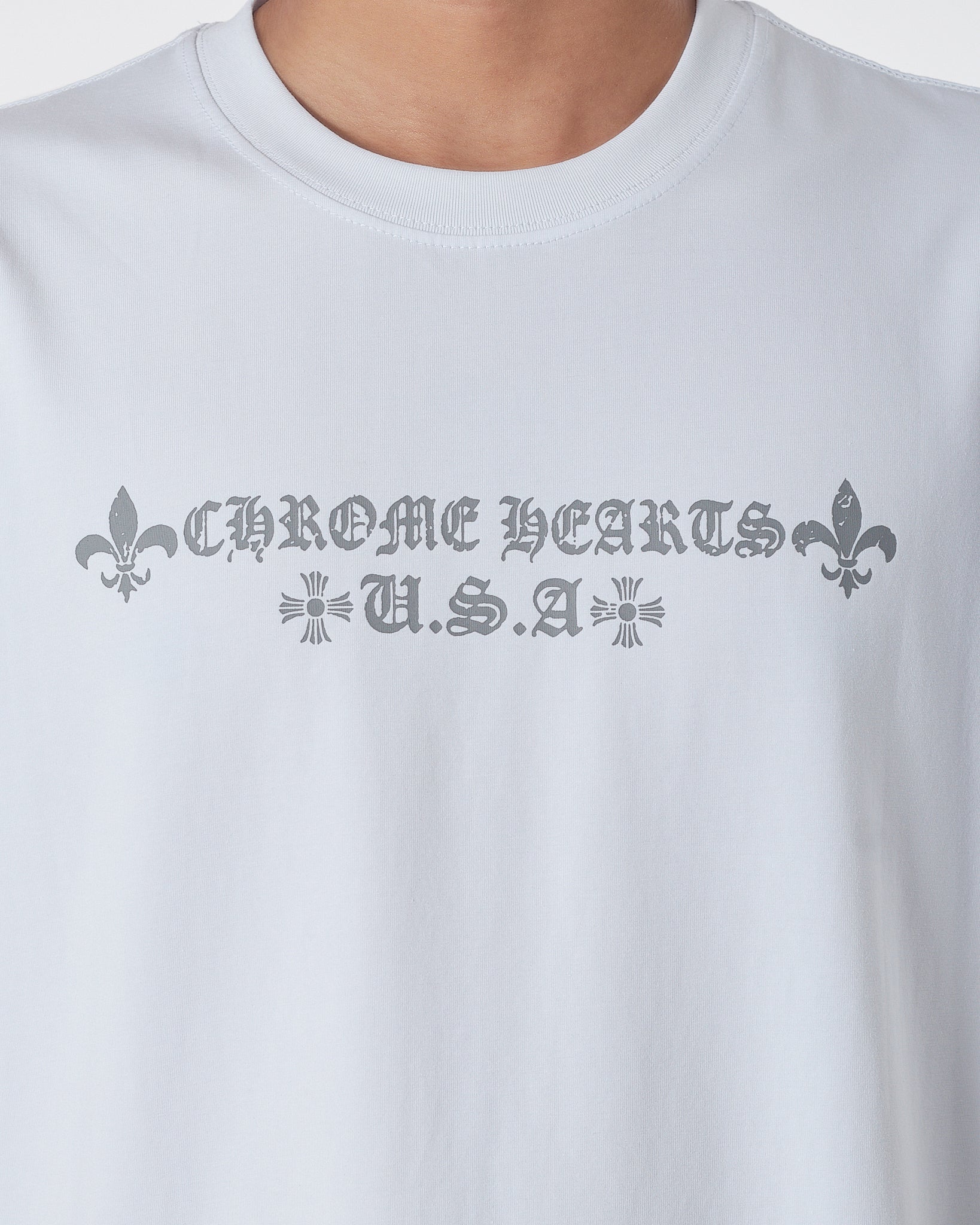 CH Cross Back Logo Printed Men White T-Shirt 16.90