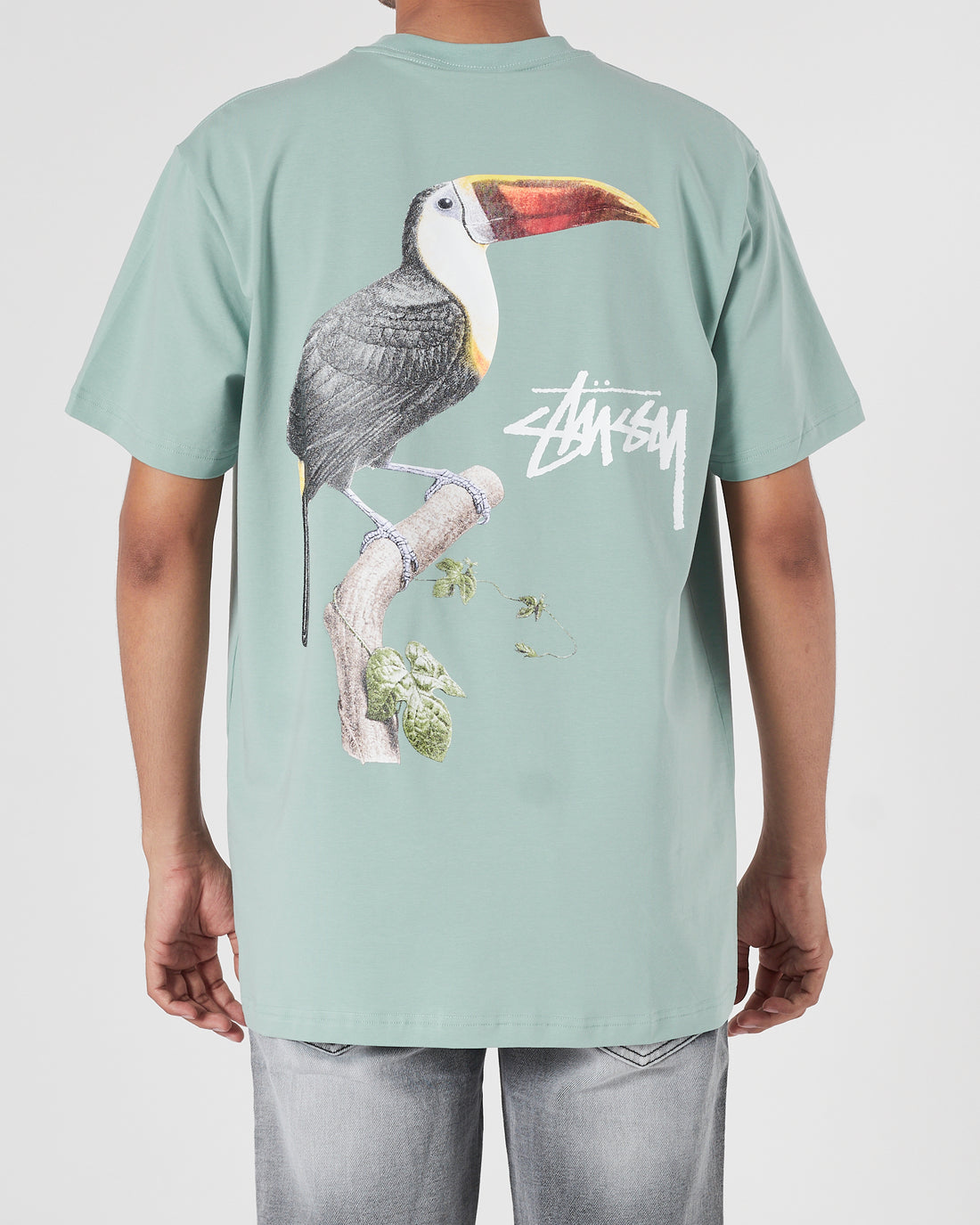 STU Tropical Bird Men Green T-Shirt 15.90