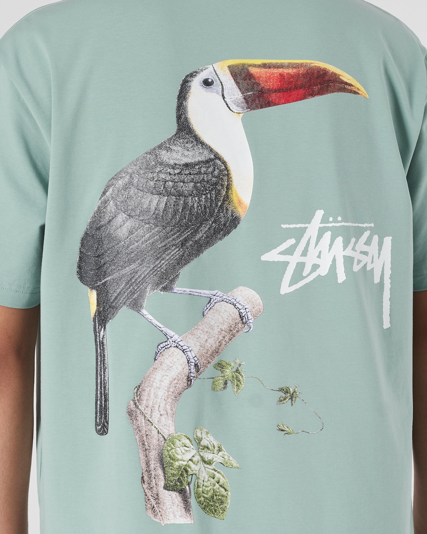 STU Tropical Bird Men Green T-Shirt 15.90