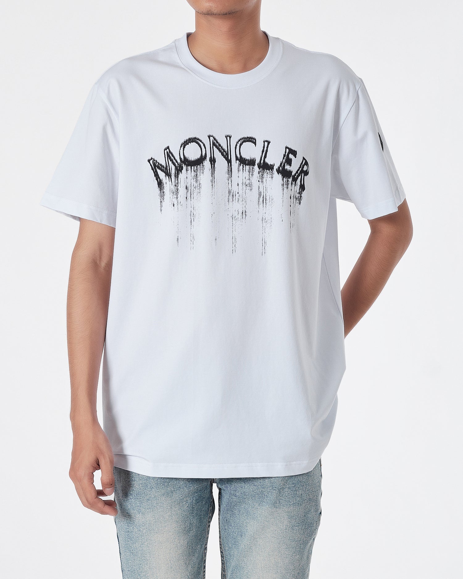 MON Logo Dripping Men White T-Shirt 16.90