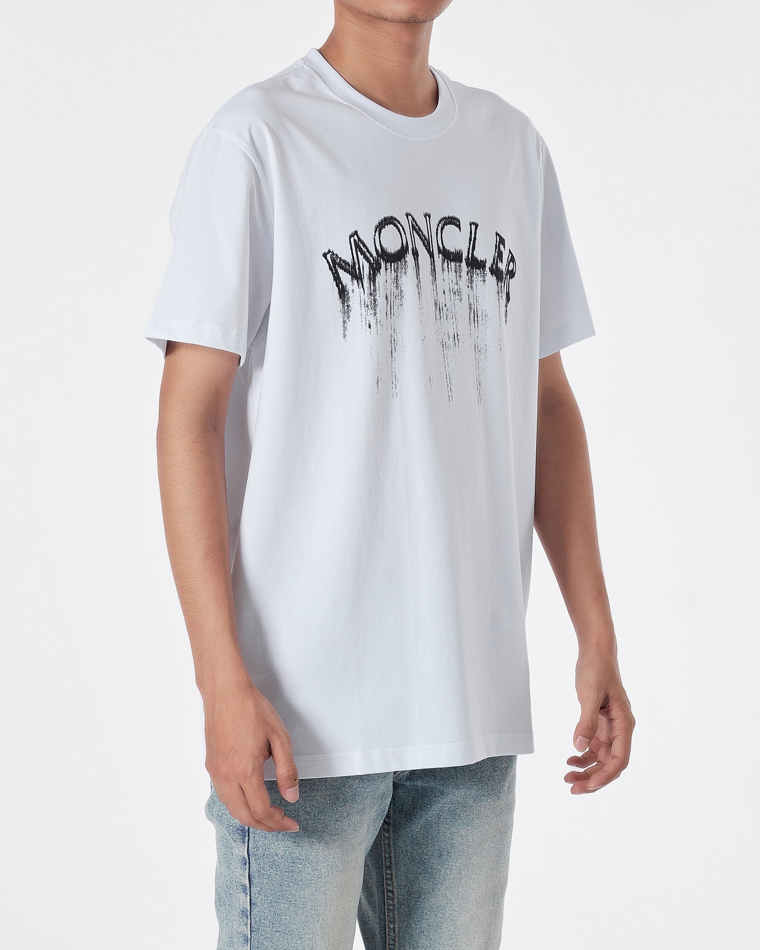 MON Logo Dripping Men White T-Shirt 16.90