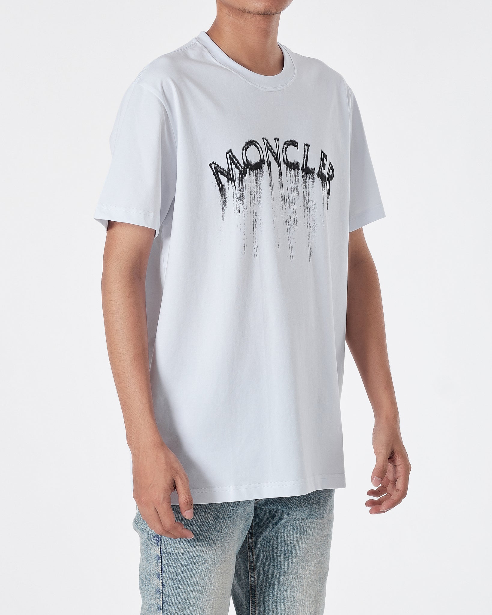 MON Logo Dripping Men White T-Shirt 16.90