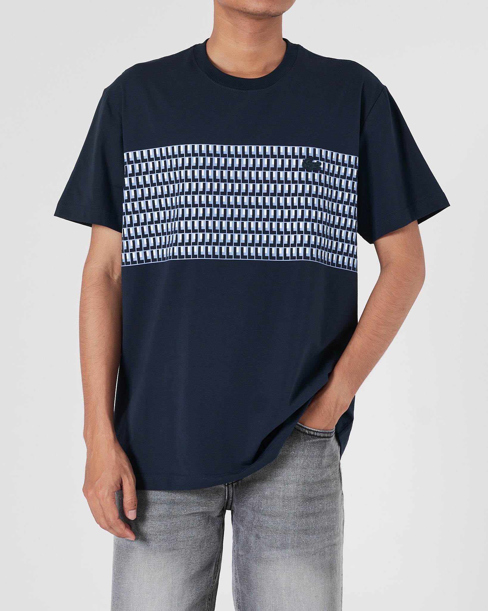 LAC Half Full Logo Printed Men Blue T-Shirt 16.90